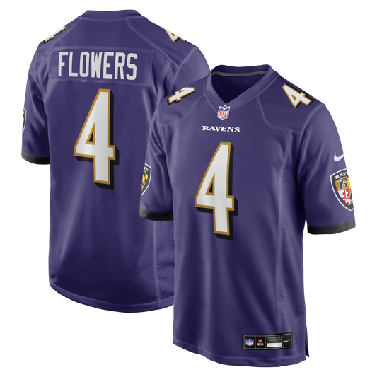 Zay Flowers Baltimore Ravens Game Jersey - Purple | Stitched Football Jersey TJS1664