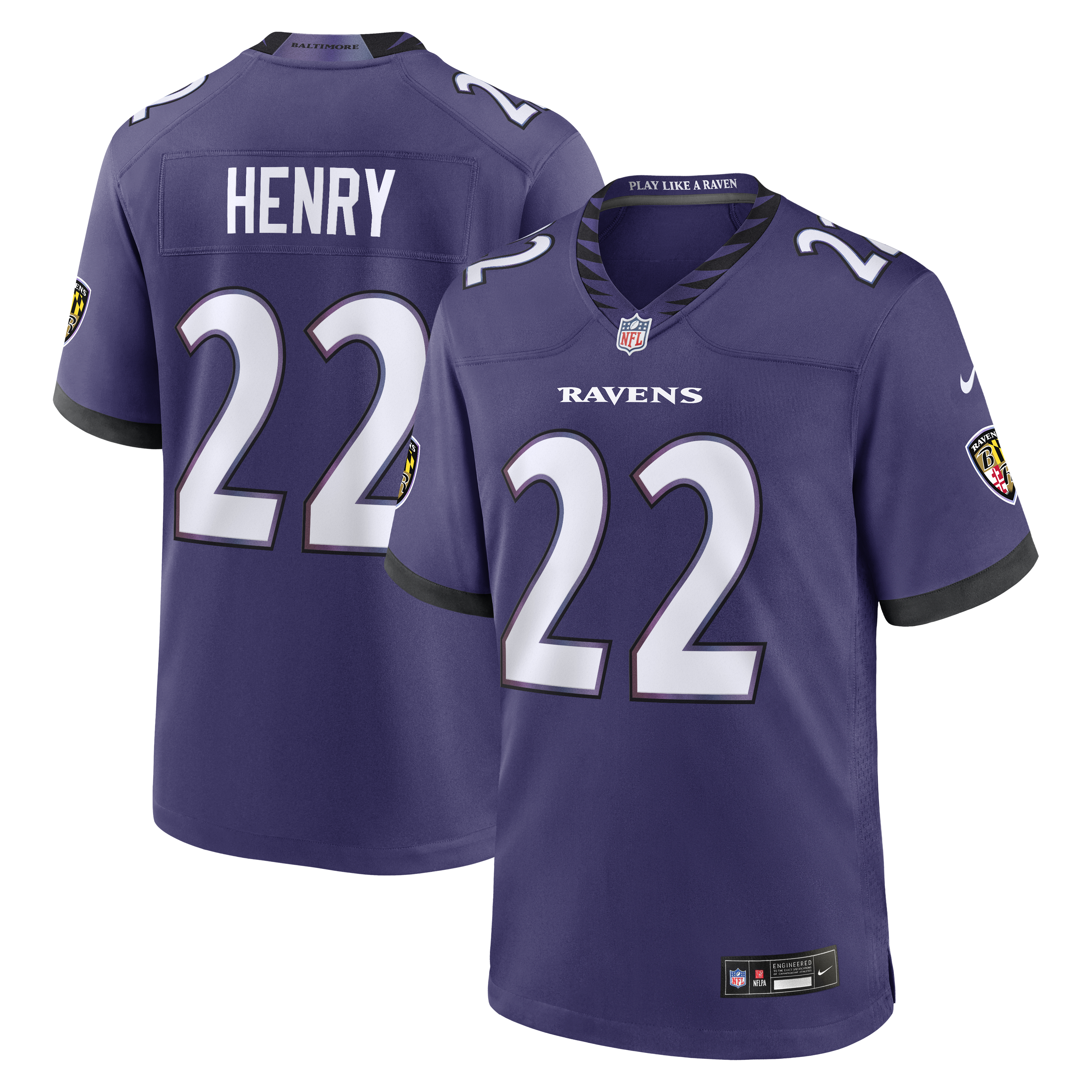 Derrick Henry Baltimore Ravens Team Game Jersey - Purple | Stitched Football Jersey TJS1837