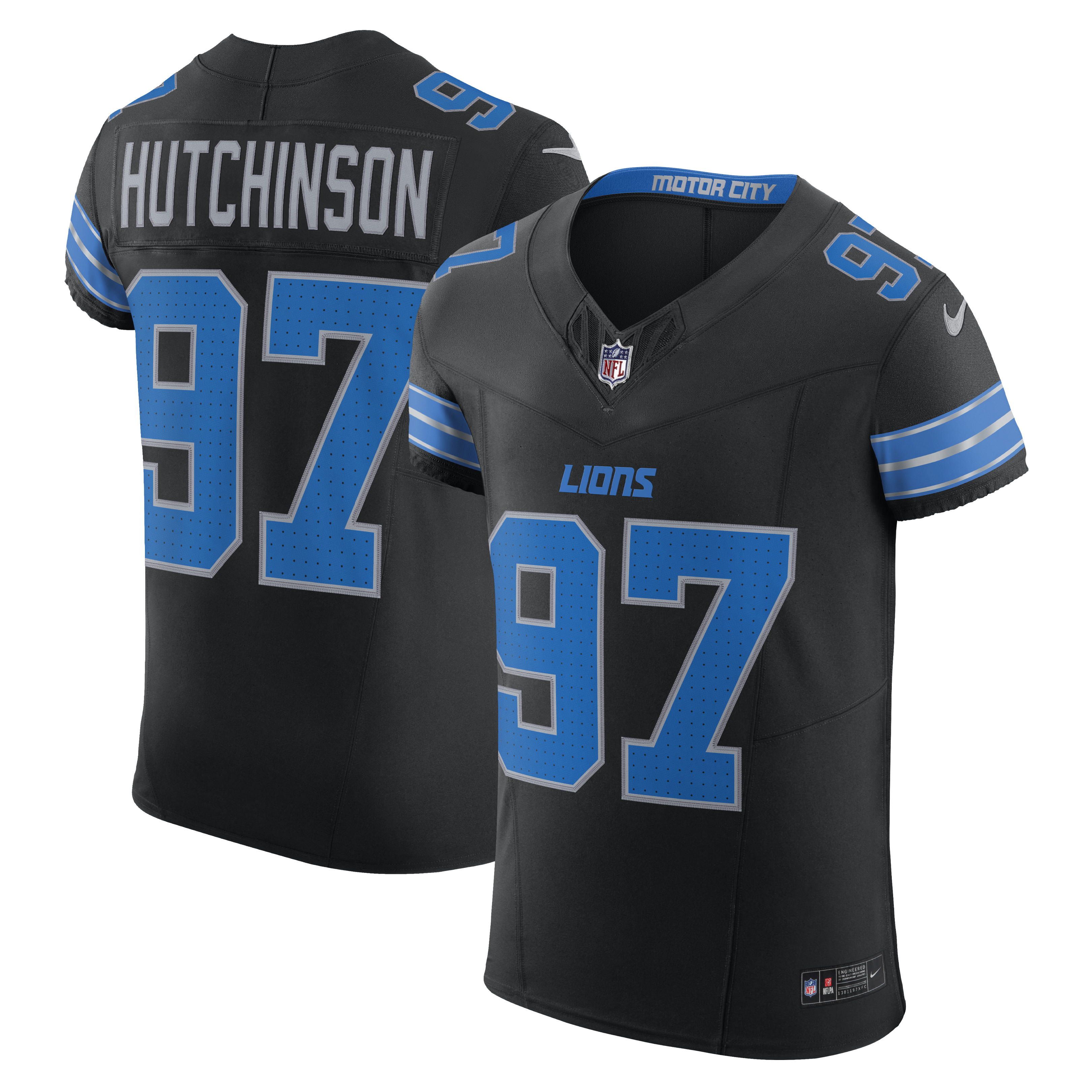 Aidan Hutchinson Detroit Lions Alternate Vapor F.U.S.E. Elite Jersey - Black | Stitched Football Jersey TJS1895