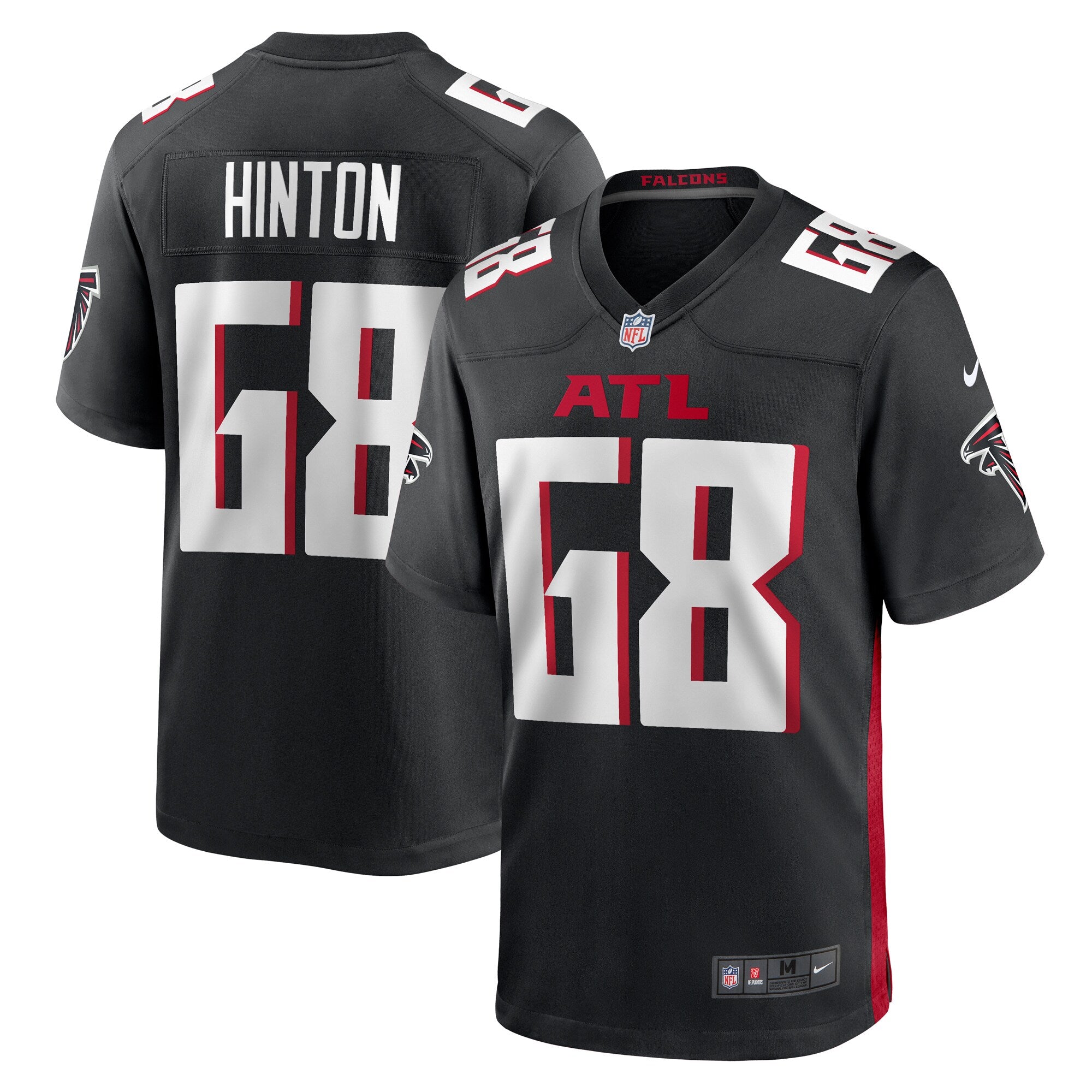 Kyle Hinton Atlanta Falcons Team Game Jersey - Black | Stitched Football Jersey TJS1886