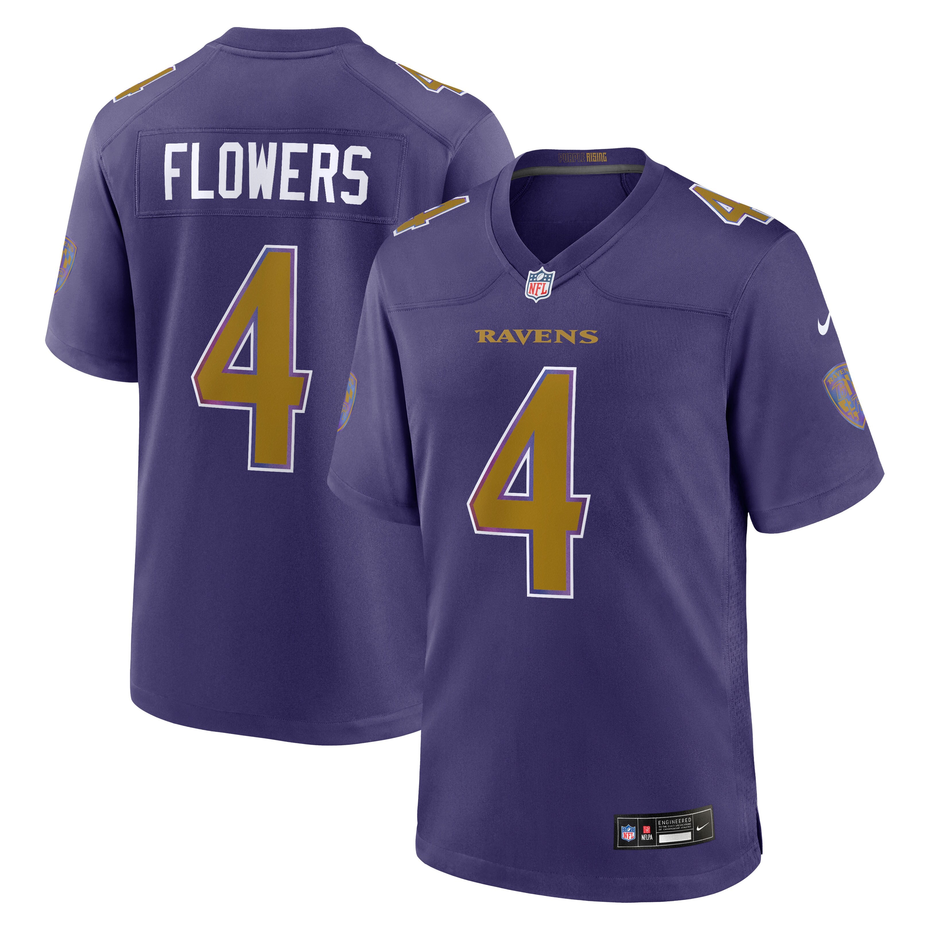 Zay Flowers Baltimore Ravens Alternate Game Jersey - Purple | Stitched Football Jersey TJS1735