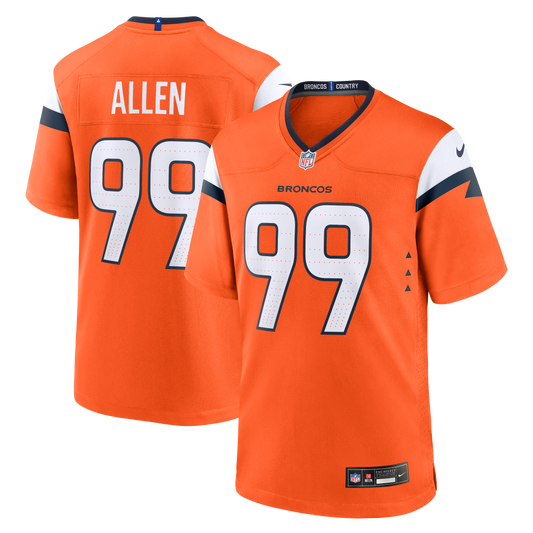 Zach Allen Denver Broncos Team Game Jersey - Orange | Stitched Football Jersey TJS1737