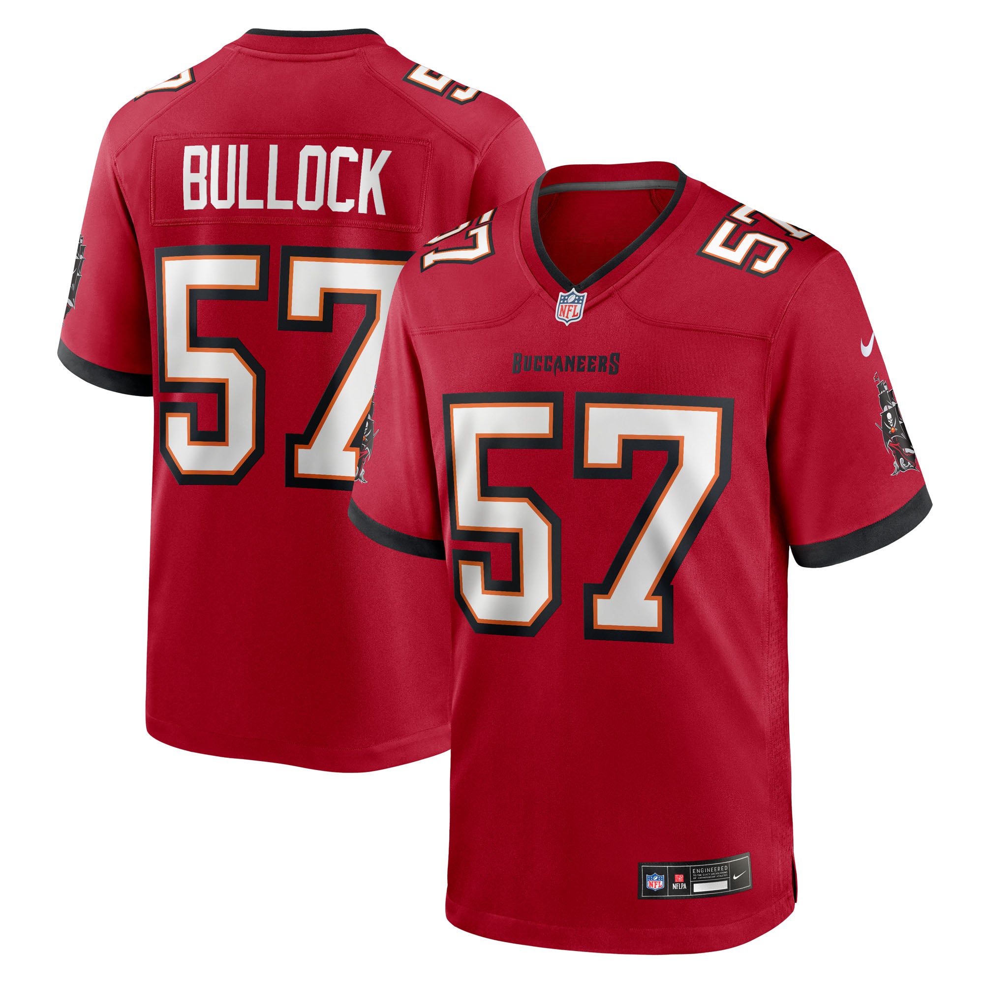 John Bullock Tampa Bay Buccaneers Team Game Jersey - Red | Stitched Football Jersey TJS1736