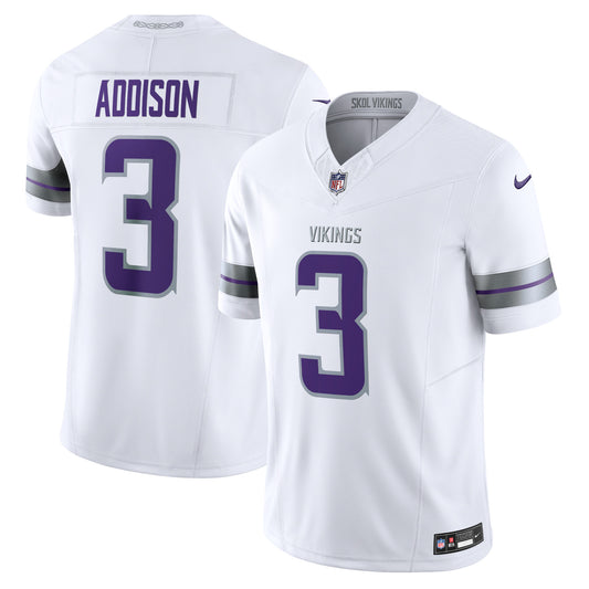Jordan Addison Minnesota Vikings Alternate Vapor F.U.S.E. Limited Jersey - White | Stitched Football Jersey TJS1810