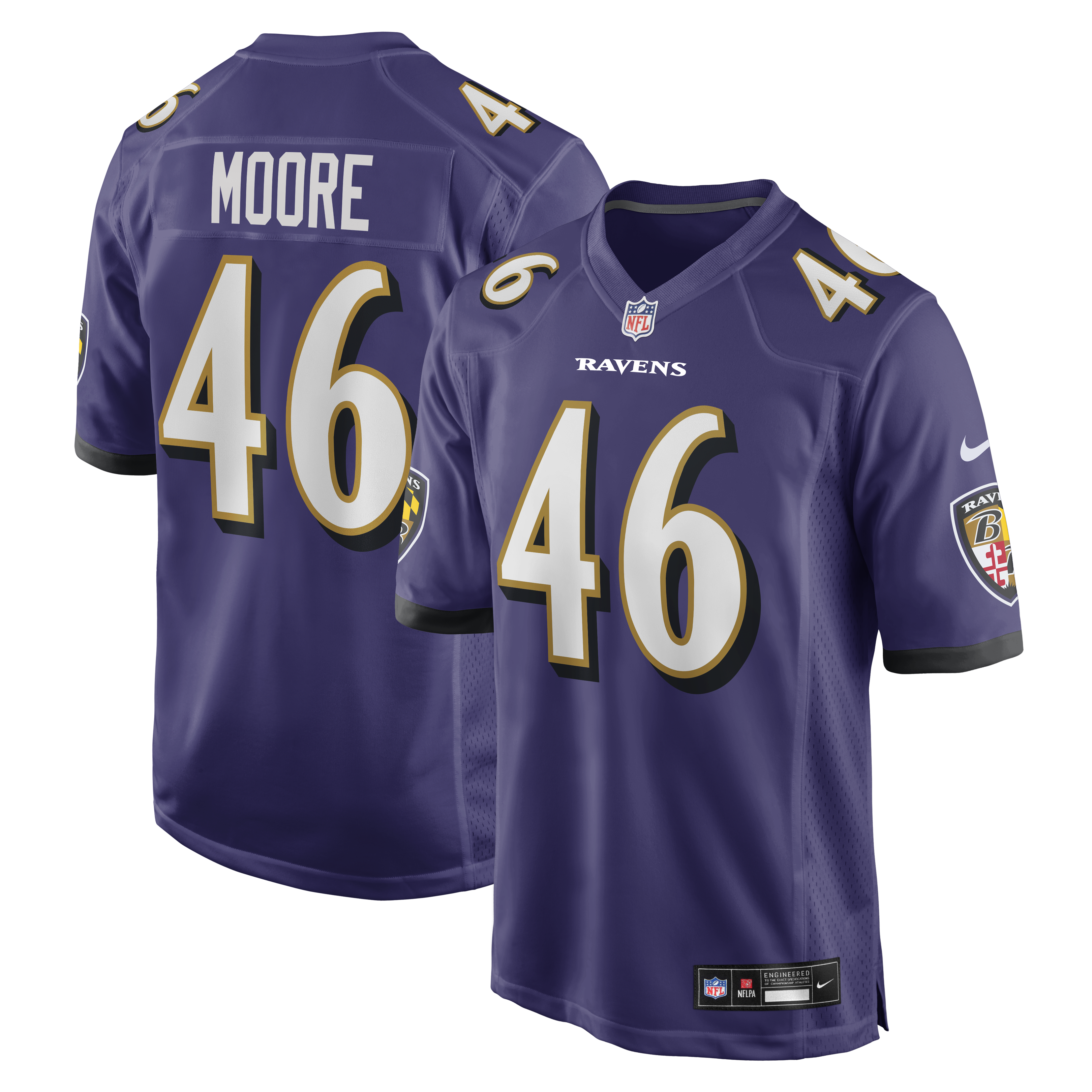 Nick Moore Baltimore Ravens Game Jersey - Purple | Stitched Football Jersey TJS1628