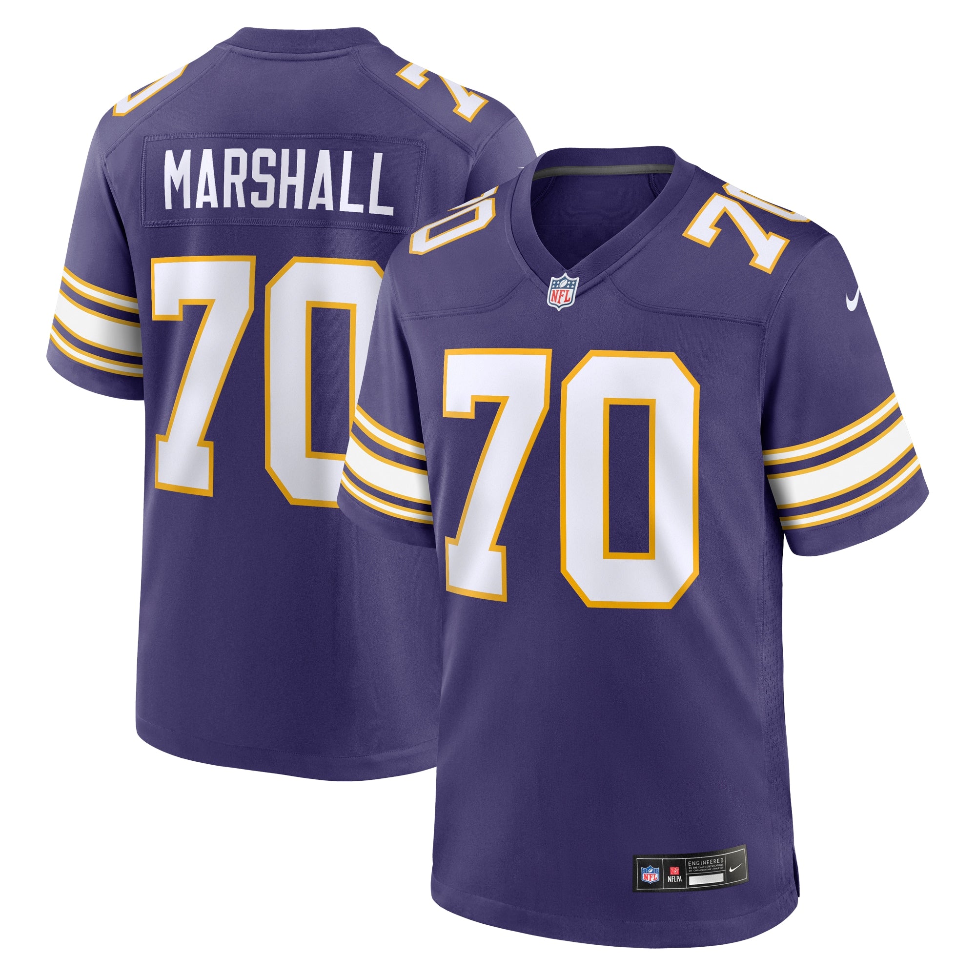 Jim Marshall Minnesota Vikings Retired Player Alternate Game Jersey - Purple | Stitched Football Jersey TJS1688