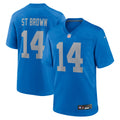 Amon-Ra St. Brown Detroit Lions Alternate Game Jersey - Blue | Stitched Football Jersey TJS1658