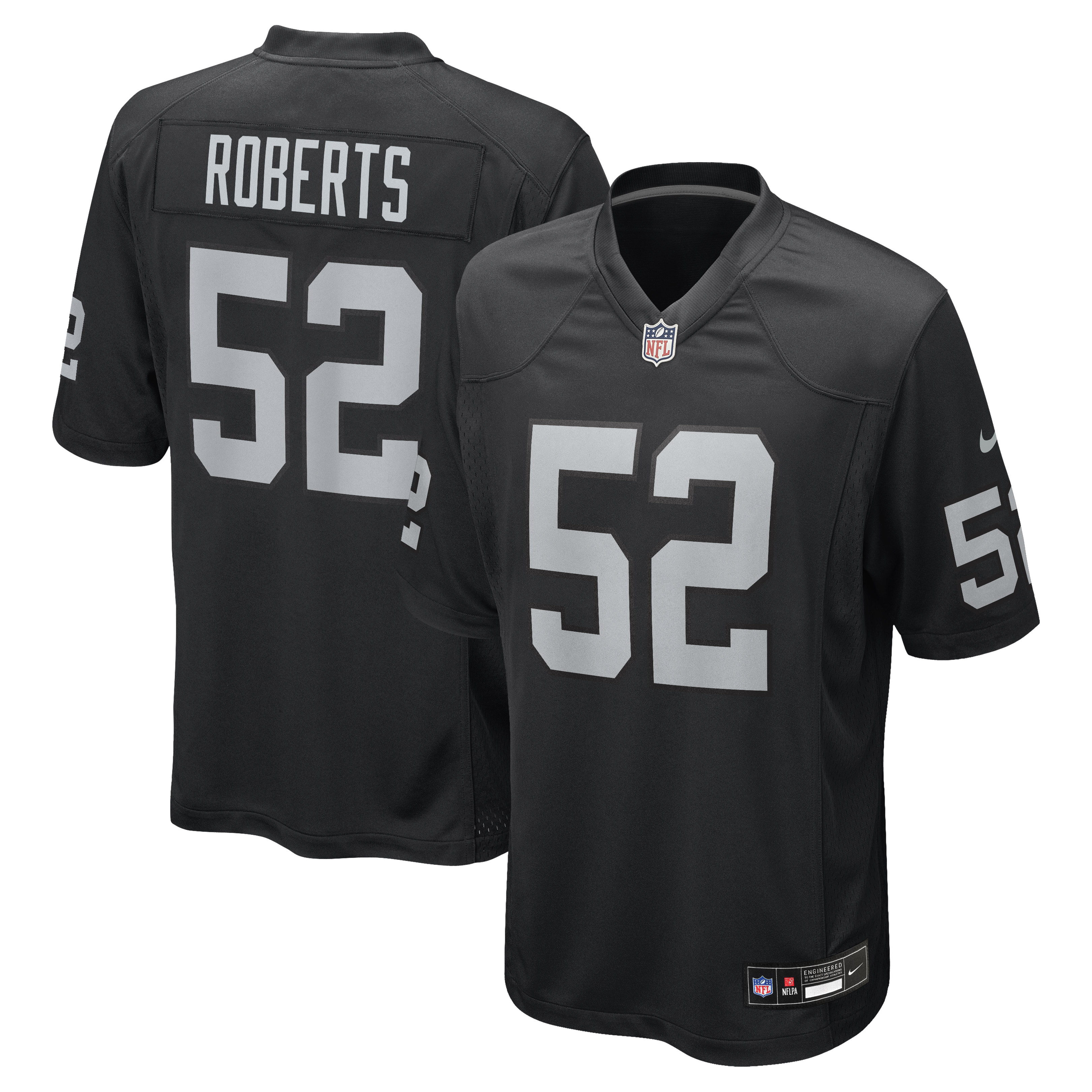 Elandon Roberts Las Vegas Raiders Team Game Jersey - Black | Stitched Football Jersey TJS1666