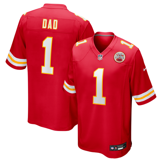 Number 1 Dad Kansas City Chiefs Game Jersey - Red | Stitched Football Jersey TJS1686