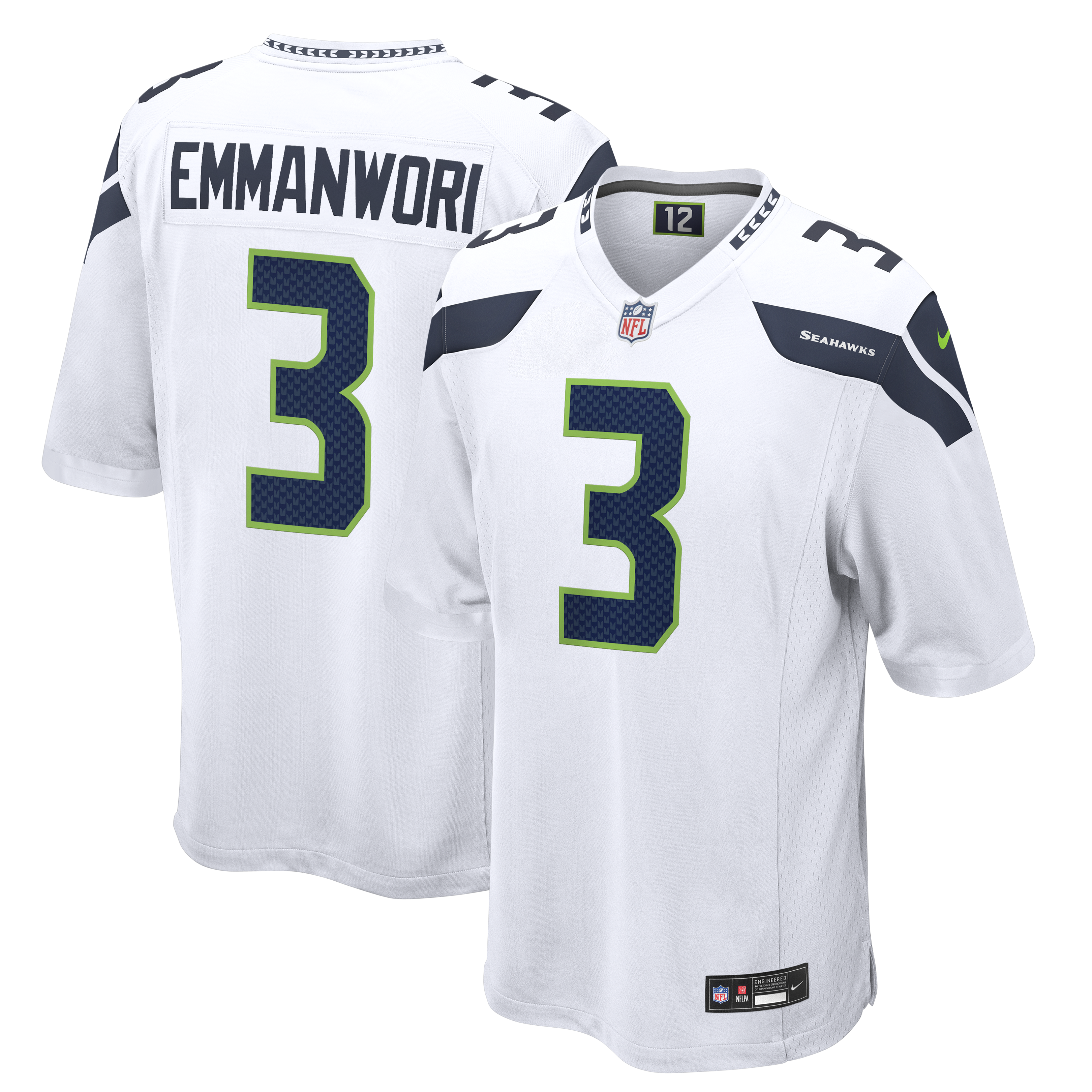 Nick Emmanwori Seattle Seahawks Game Jersey - White | Stitched Football Jersey TJS1612