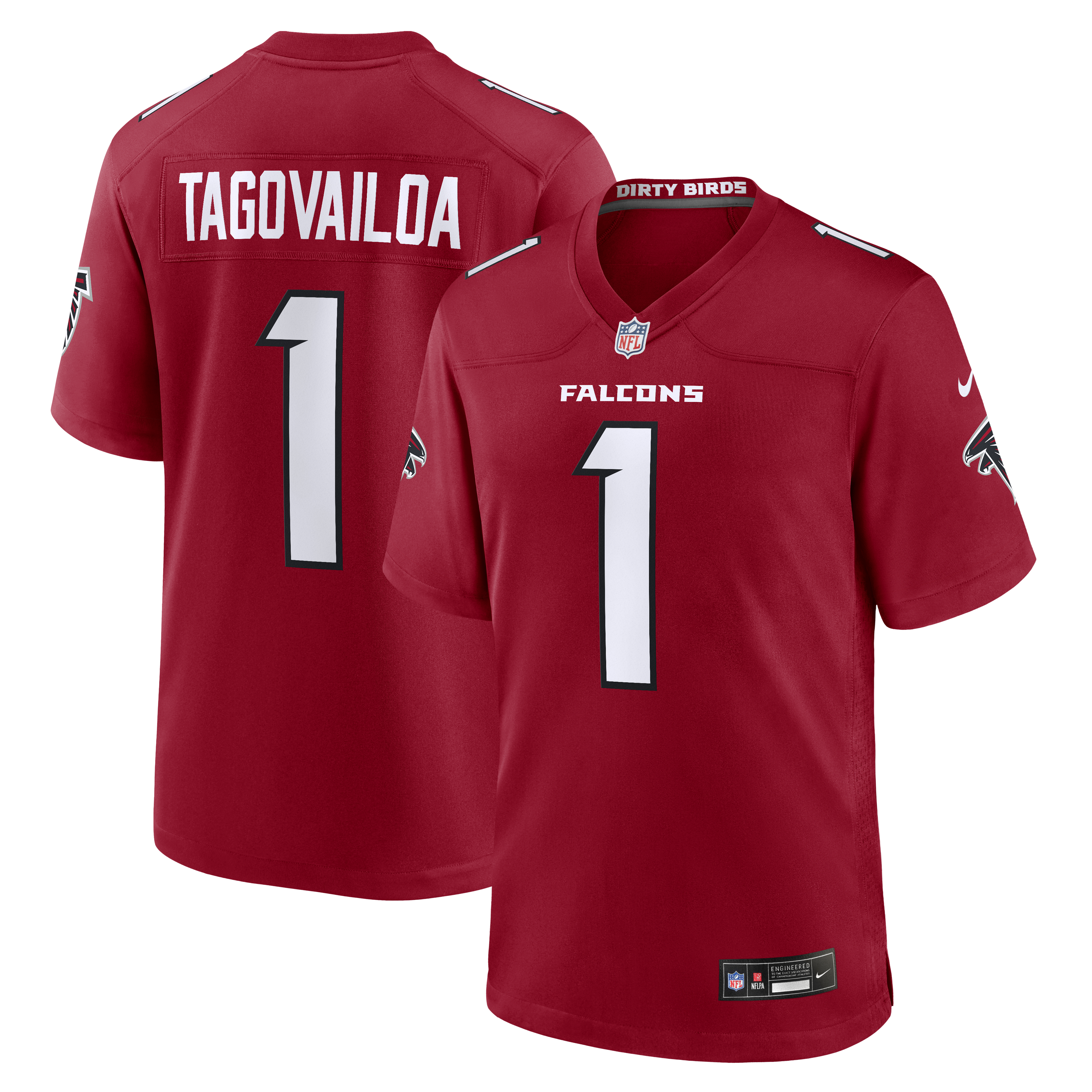 Tua Tagovailoa Atlanta Falcons Game Jersey - Red | Stitched Football Jersey TJS1657