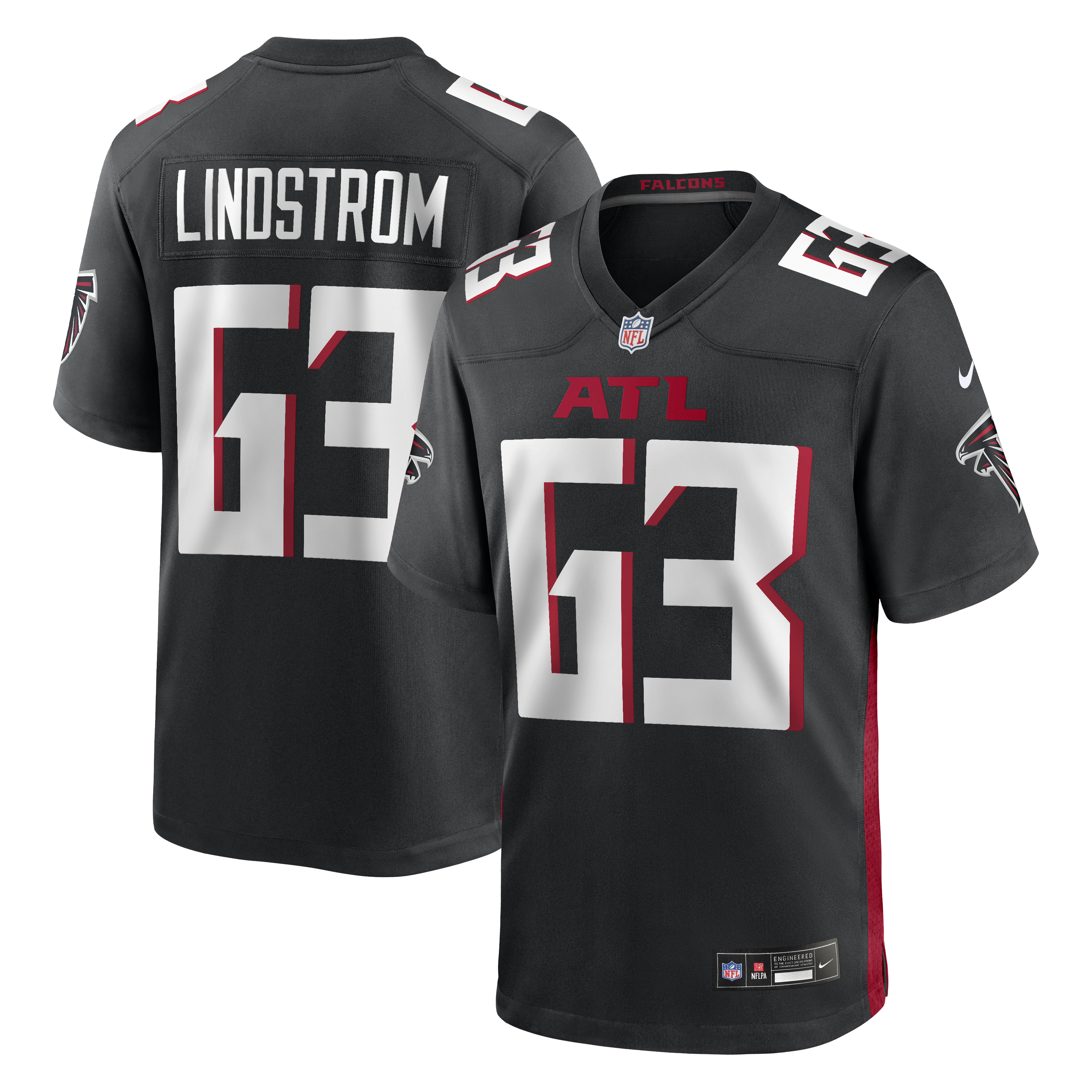 Chris Lindstrom Atlanta Falcons Game Jersey - Black | Stitched Football Jersey TJS1618