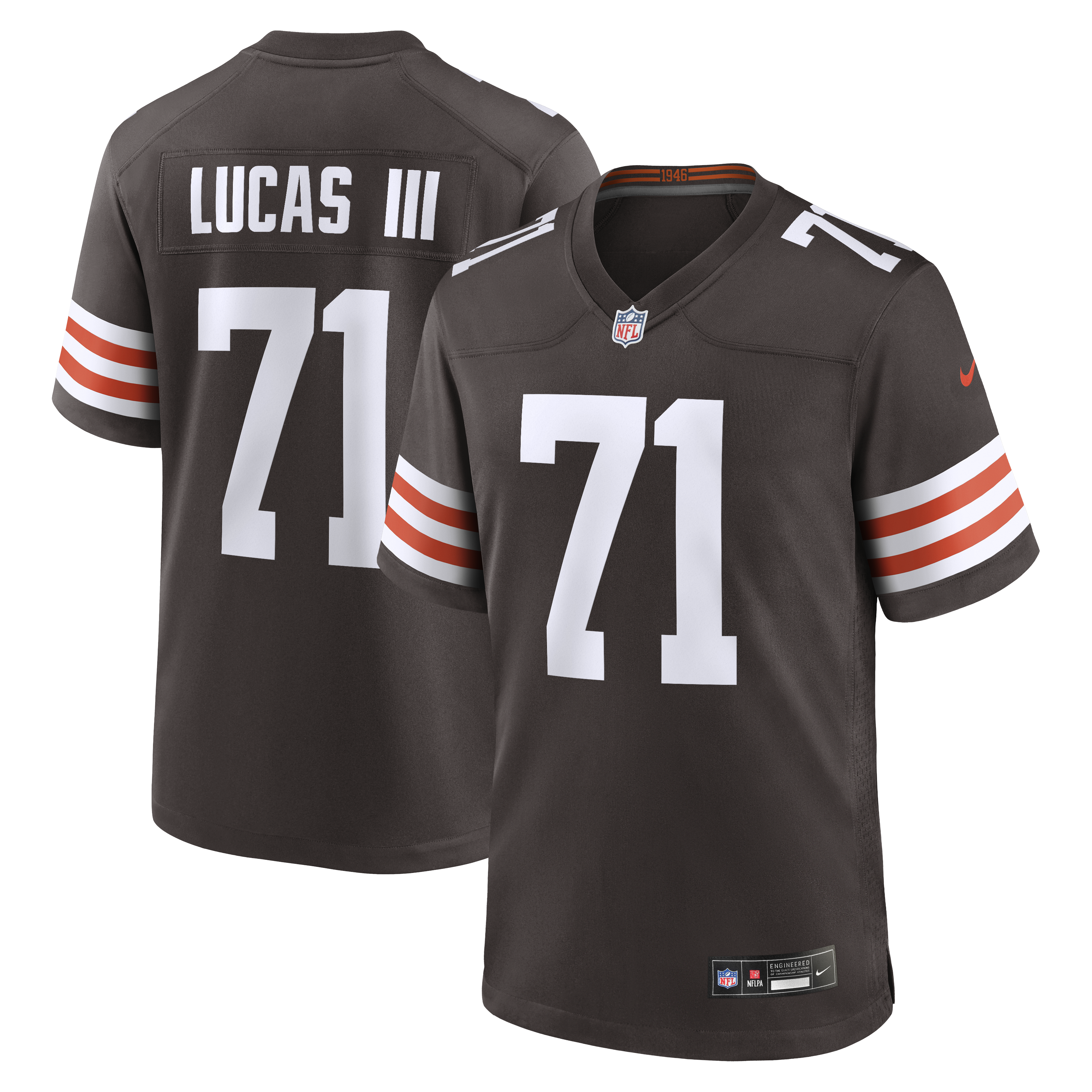 Cornelius Lucas Cleveland Browns Team Game Jersey - Brown | Stitched Football Jersey TJS1698