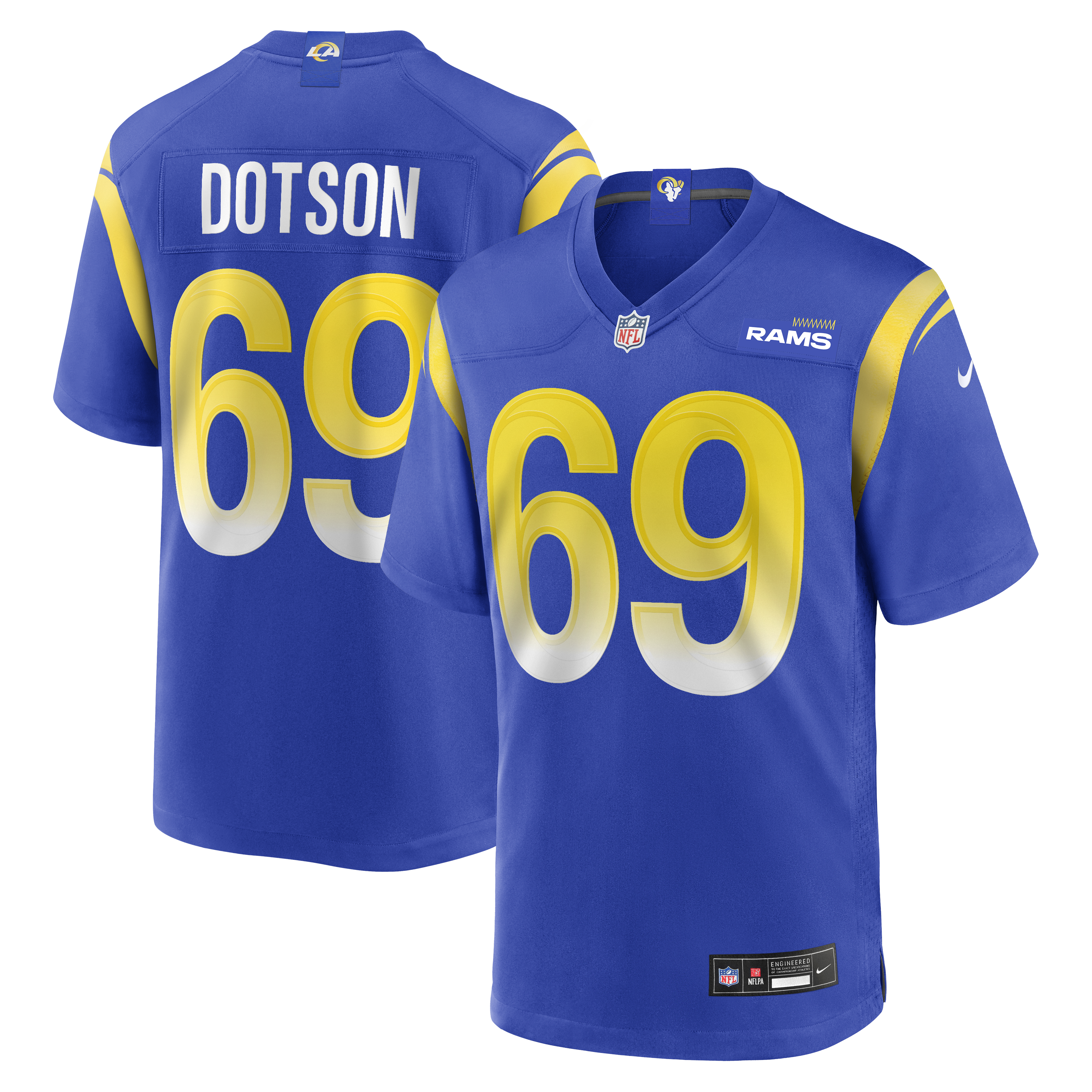 Kevin Dotson Los Angeles Rams Game Jersey - Royal | Stitched Football Jersey TJS1655