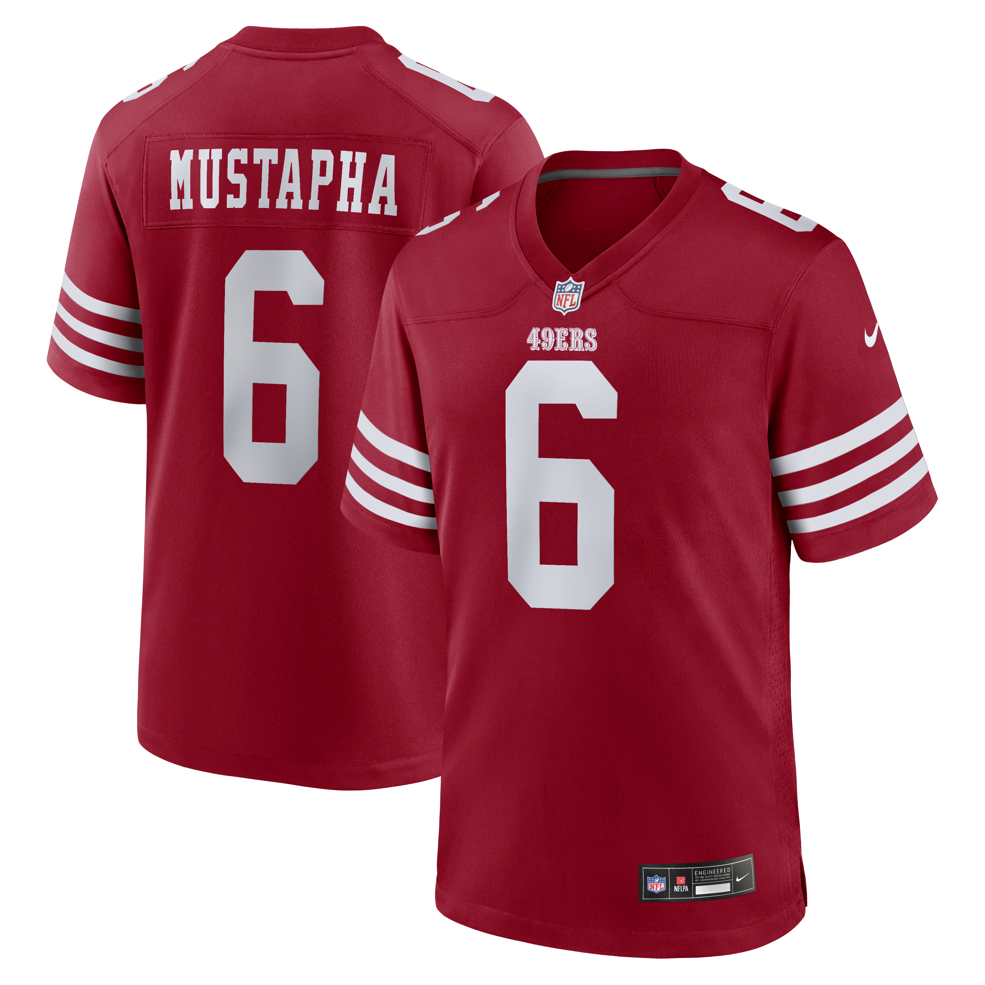 Malik Mustapha San Francisco 49ers Game Jersey - Scarlet | Stitched Football Jersey TJS1626