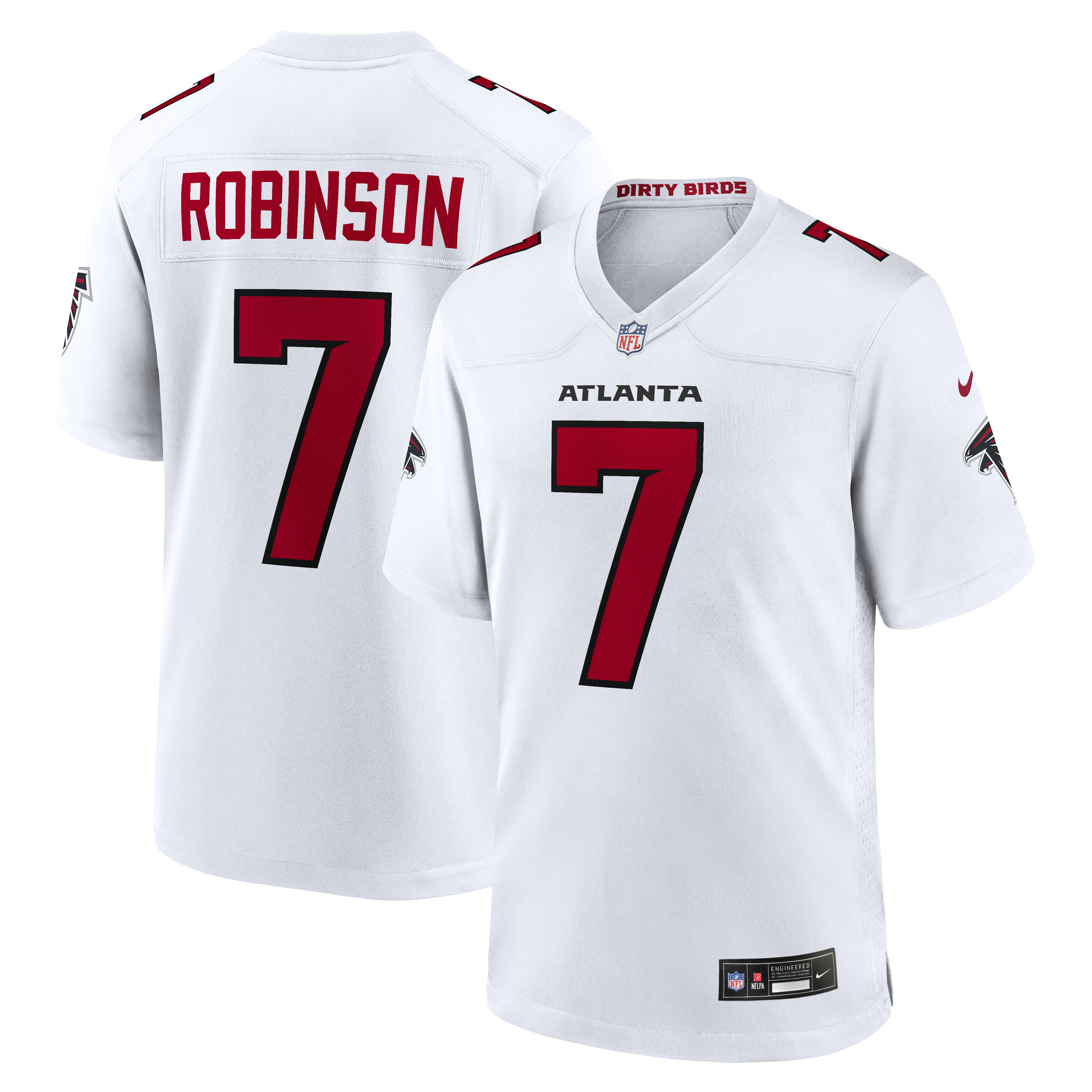 Bijan Robinson Atlanta Falcons Game Jersey - White | Stitched Football Jersey TJS1637