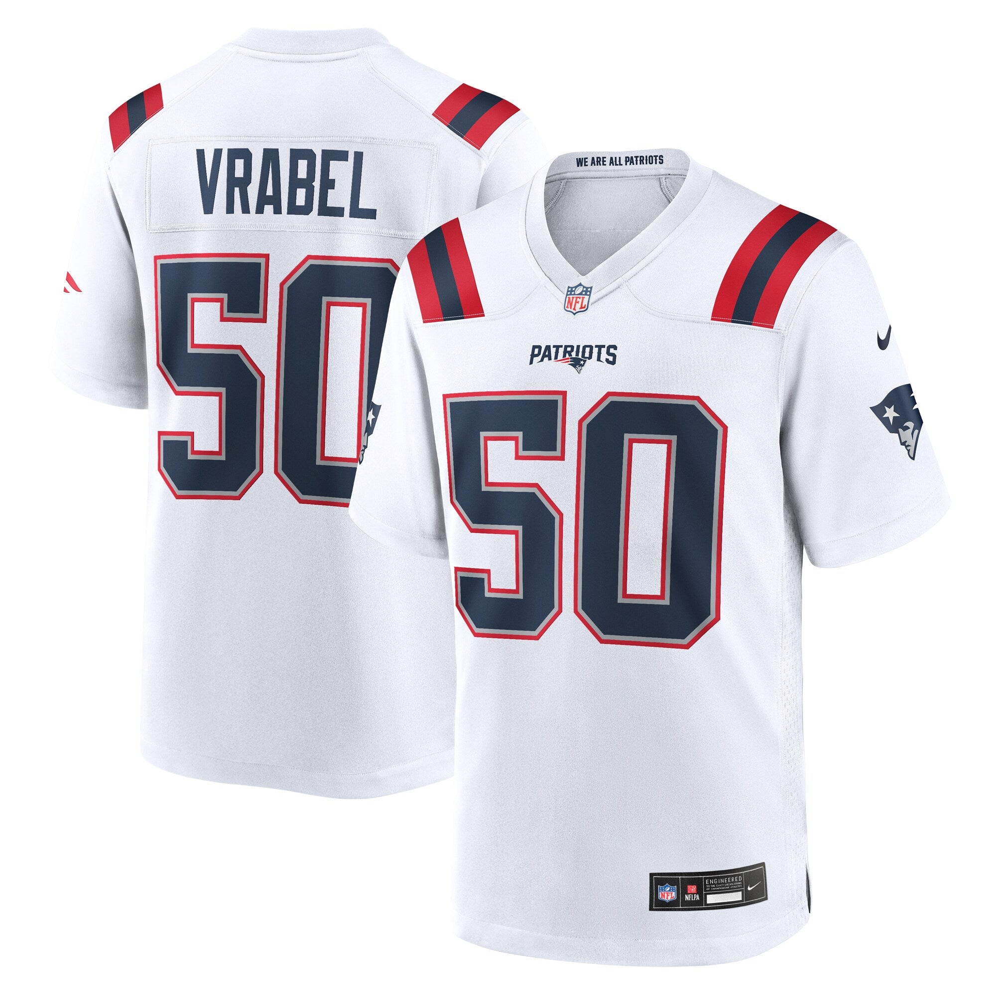 Mike Vrabel New England Patriots Retired Player Game Jersey - White | Stitched Football Jersey TJS1709