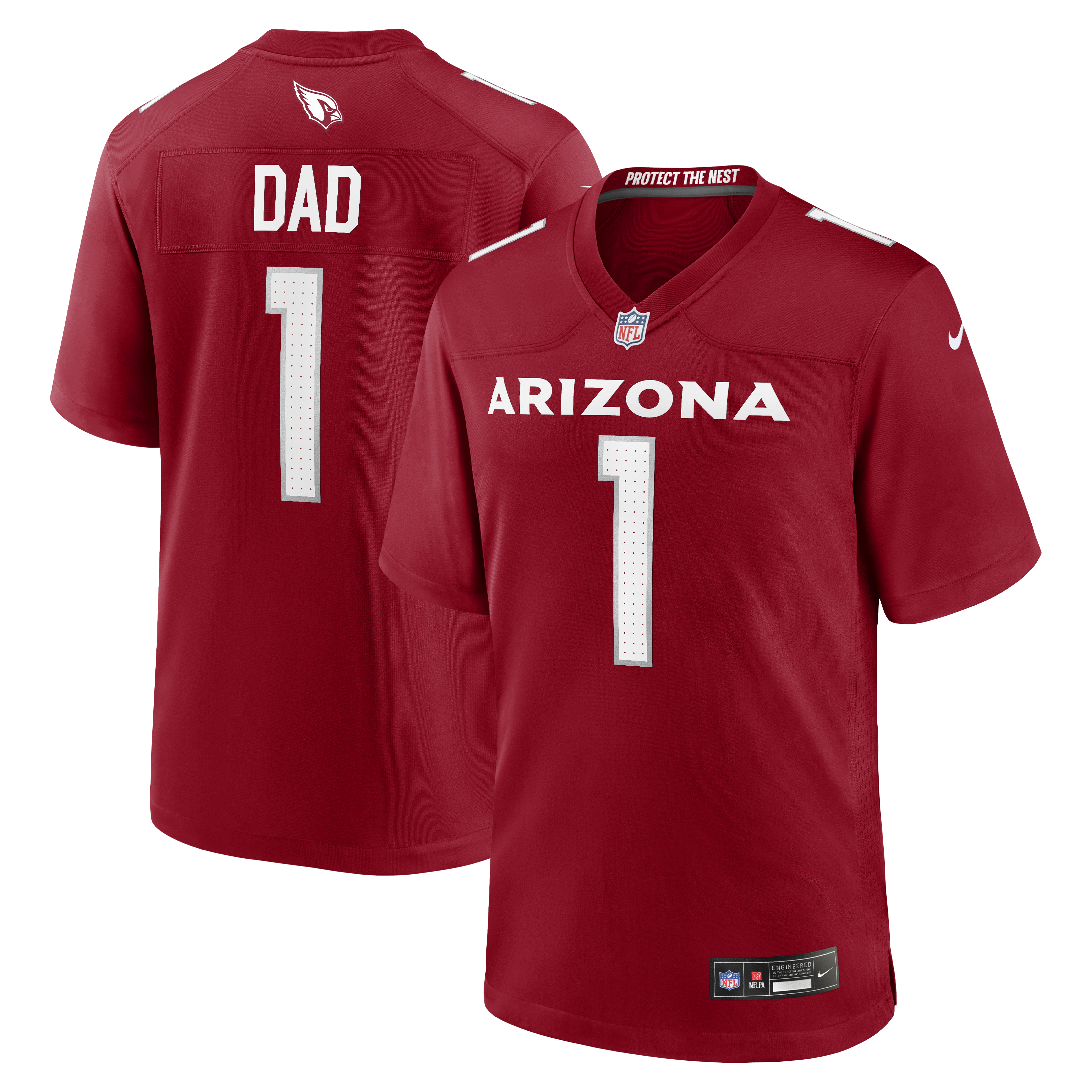 Number 1 Dad Arizona Cardinals Game Jersey - Cardinal | Stitched Football Jersey TJS1808