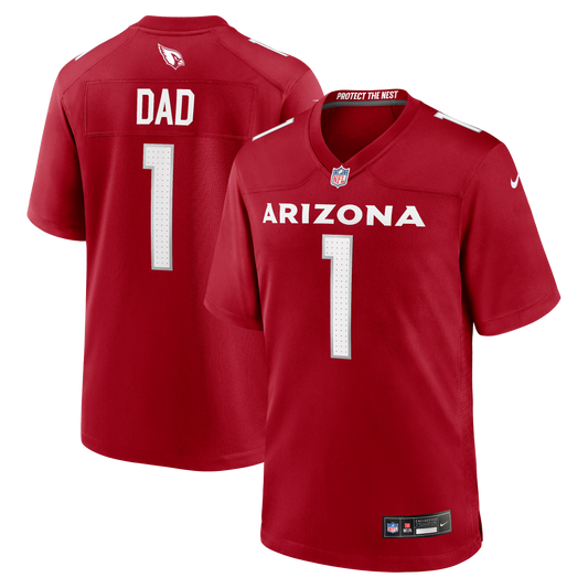 Number 1 Dad Arizona Cardinals Game Jersey - Cardinal | Stitched Football Jersey TJS1808