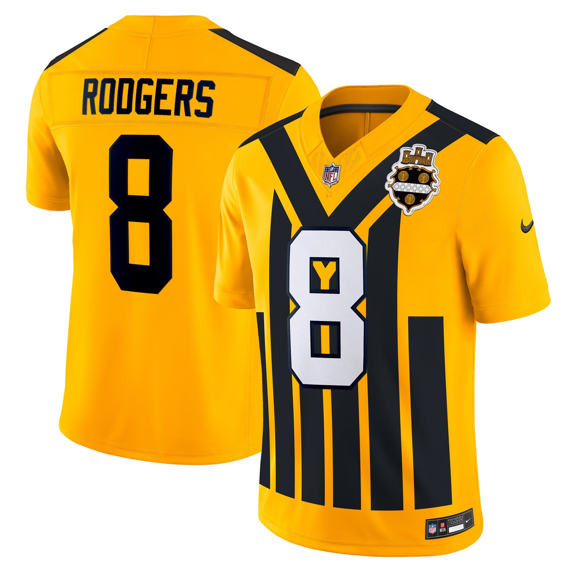 Aaron Rodgers Pittsburgh Steelers Alternate Vapor F.U.S.E. Limited Jersey - Gold | Stitched Football Jersey TJS1759