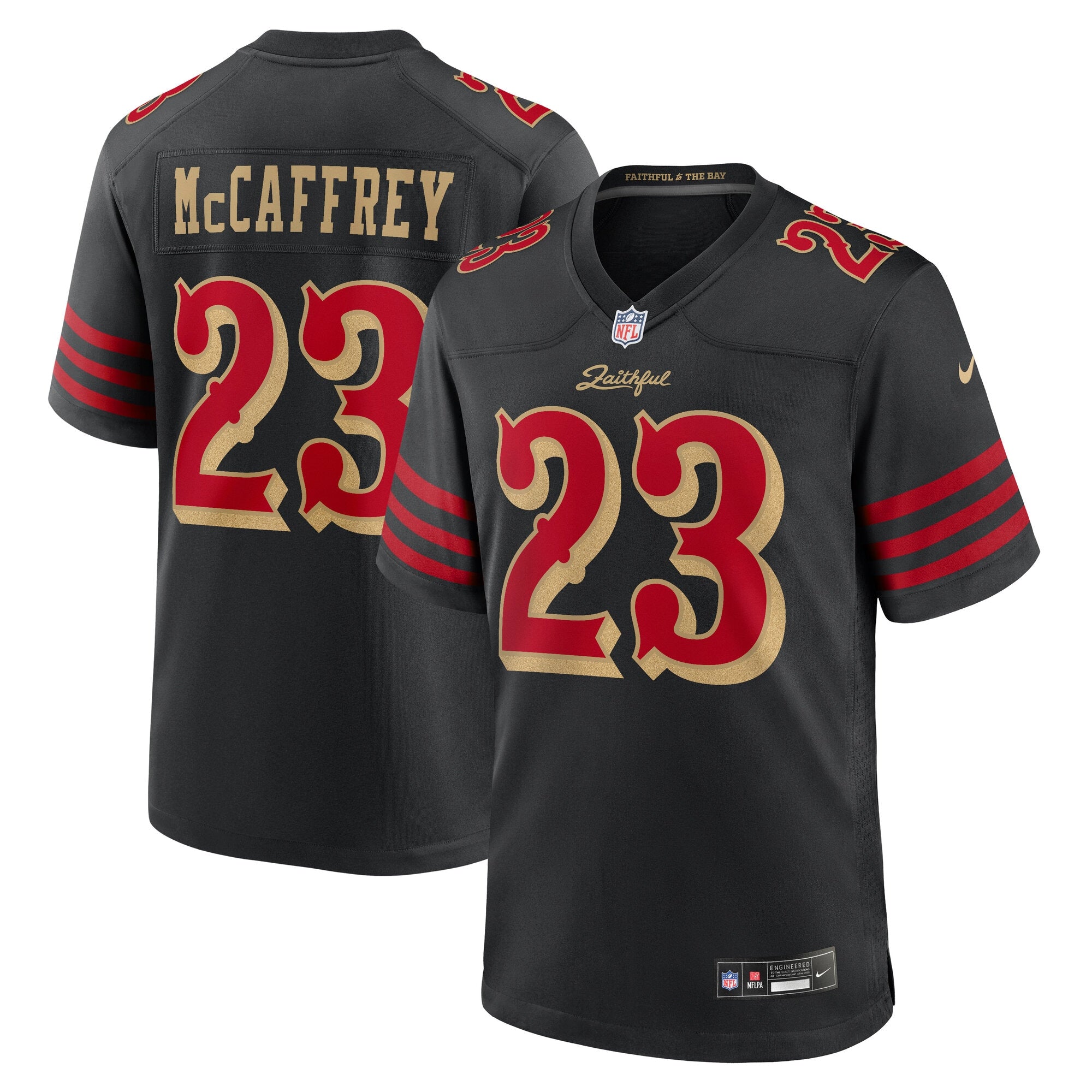 Christian McCaffrey San Francisco 49ers 2025 Rivalries Collection Game Jersey - Black | Stitched Football Jersey TJS1806