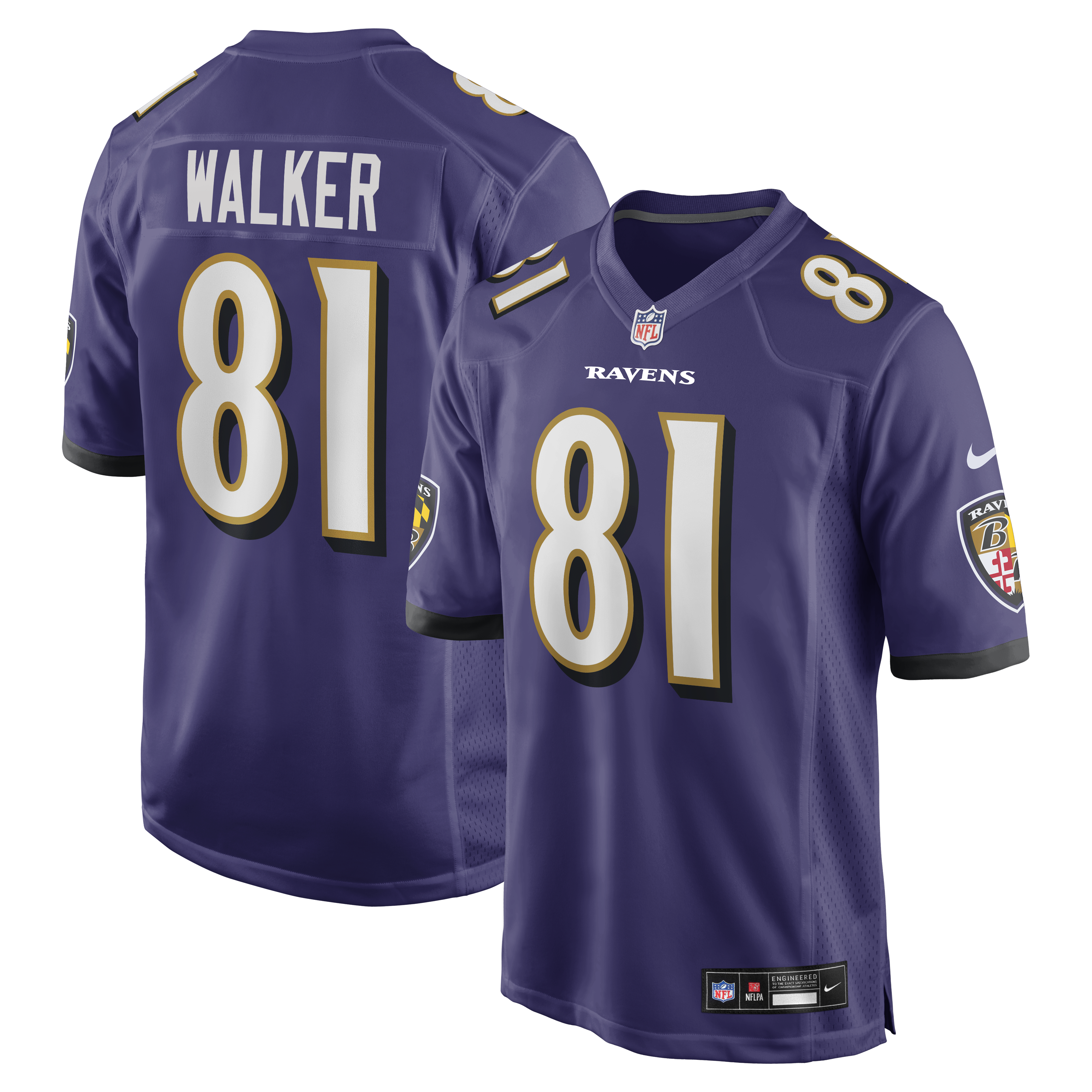 Devontez Walker Baltimore Ravens Team Game Jersey - Purple | Stitched Football Jersey TJS1892