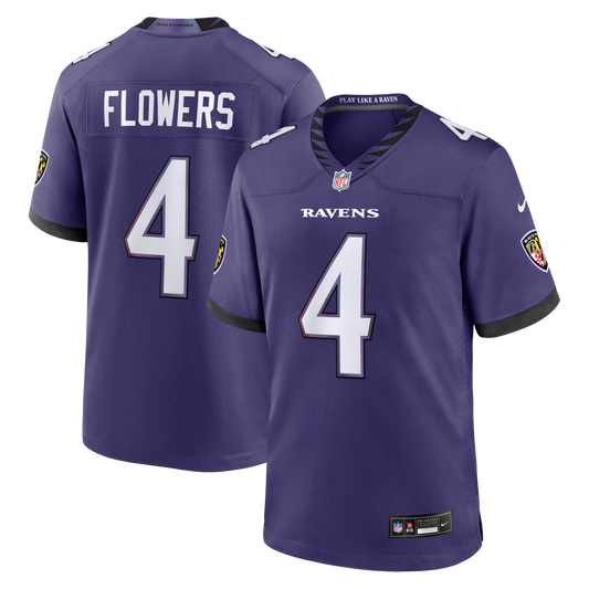 Zay Flowers Baltimore Ravens Team Game Jersey - Purple | Stitched Football Jersey TJS1785