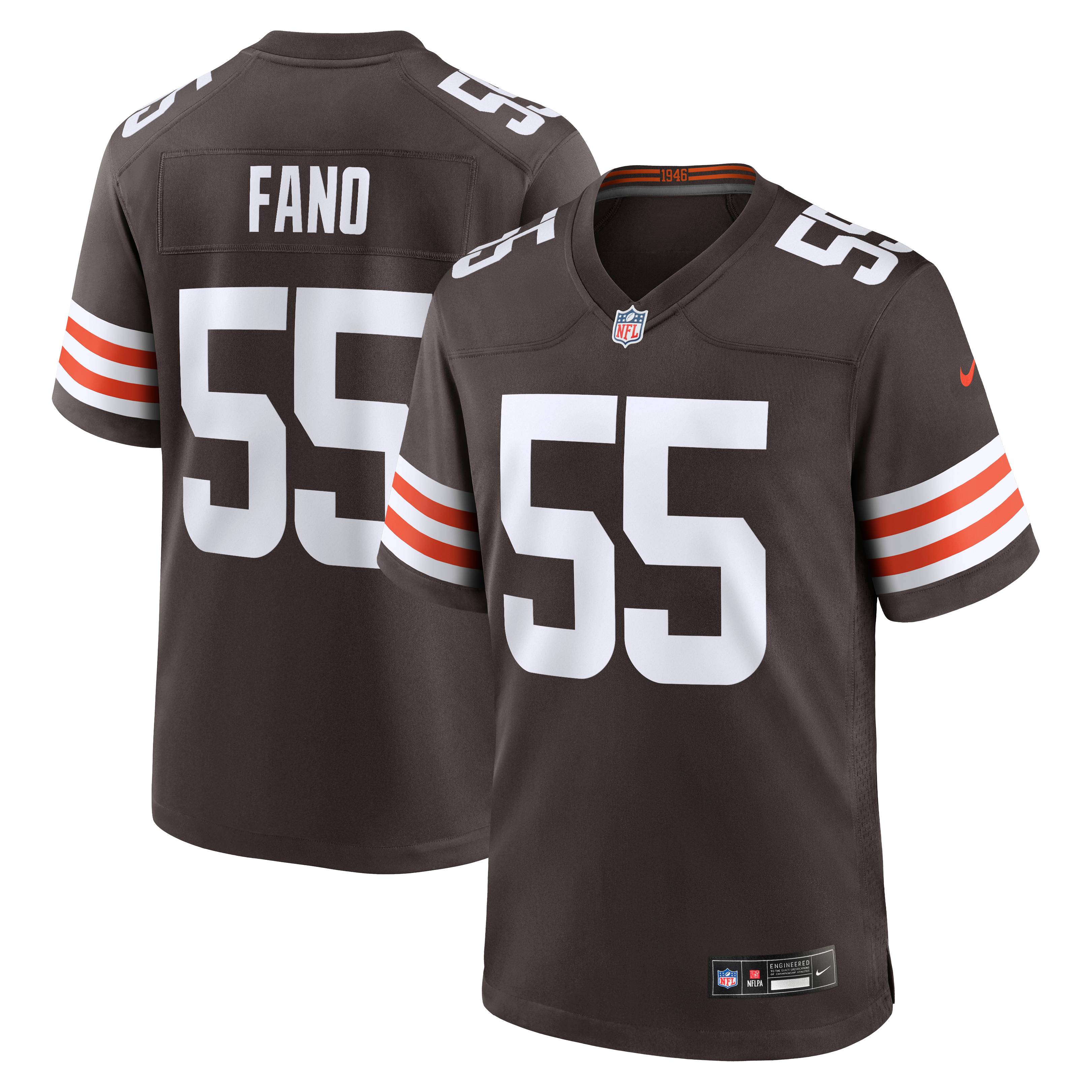 Cleveland Browns Spencer Fano 2026 NFL Draft First Round Pick No. 9 Team Game Jersey - Brown | Stitched Football Jersey TJS1748