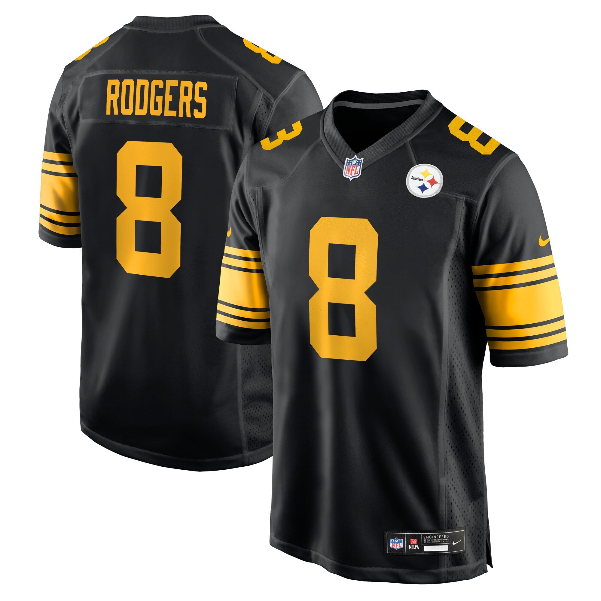 Aaron Rodgers Pittsburgh Steelers Alternate Game Jersey - Black | Stitched Football Jersey TJS1788