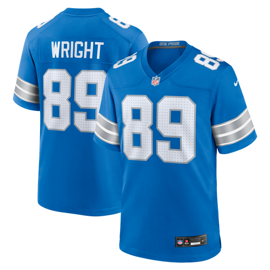 Brock Wright Detroit Lions Team Game Jersey - Blue | Stitched Football Jersey TJS1794
