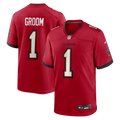 Number 1 Groom Tampa Bay Buccaneers Game Jersey - Red | Stitched Football Jersey TJS1704