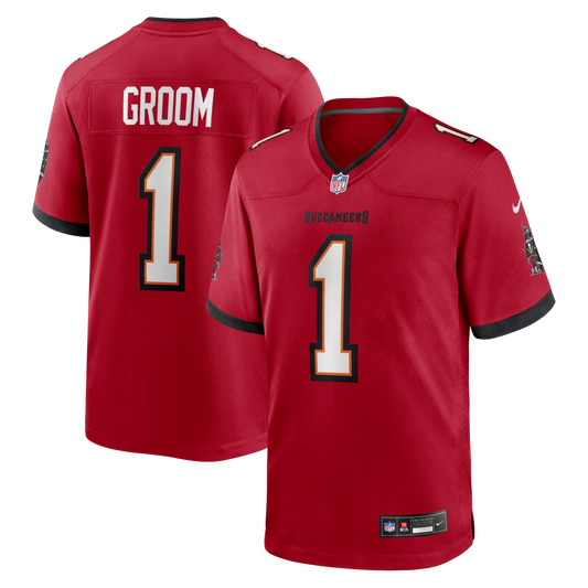 Number 1 Groom Tampa Bay Buccaneers Game Jersey - Red | Stitched Football Jersey TJS1704