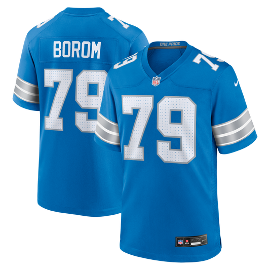 Larry Borom Detroit Lions Team Game Jersey - Blue | Stitched Football Jersey TJS1744