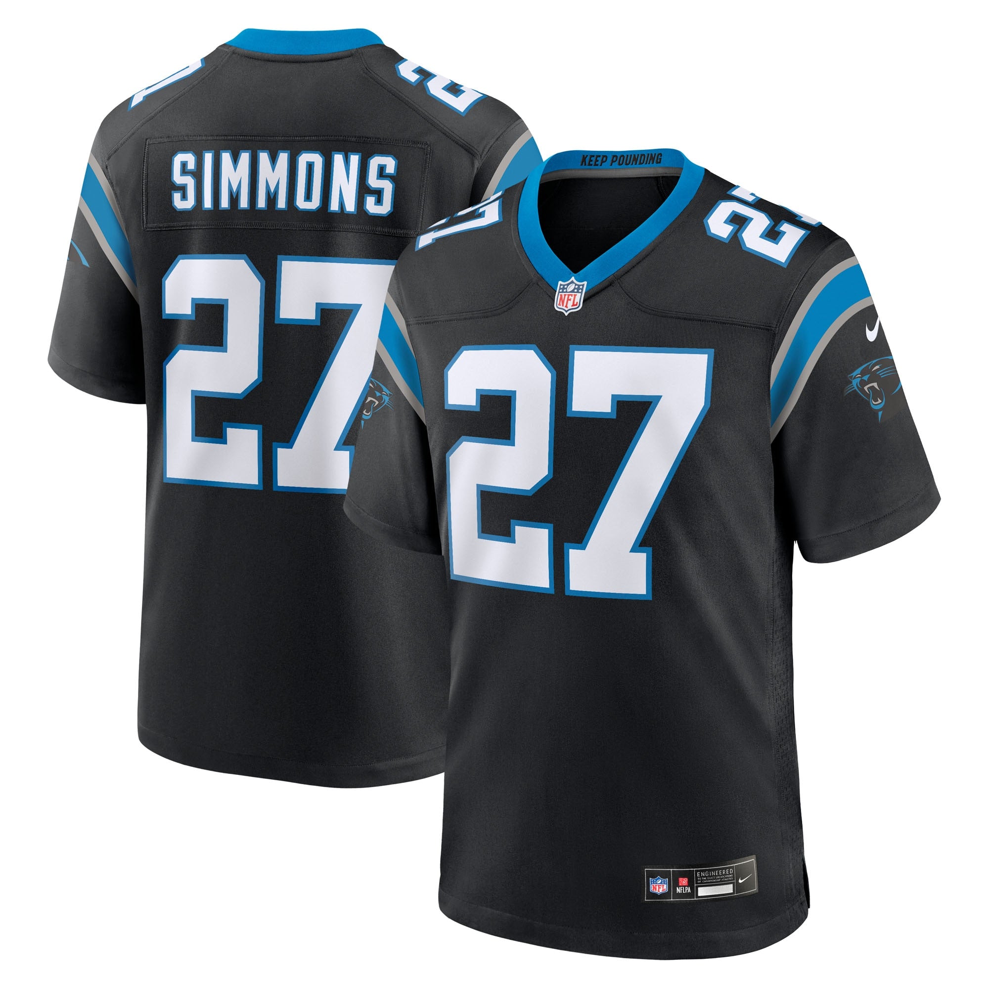Isaiah Simmons Carolina Panthers Team Game Jersey - Black | Stitched Football Jersey TJS1888