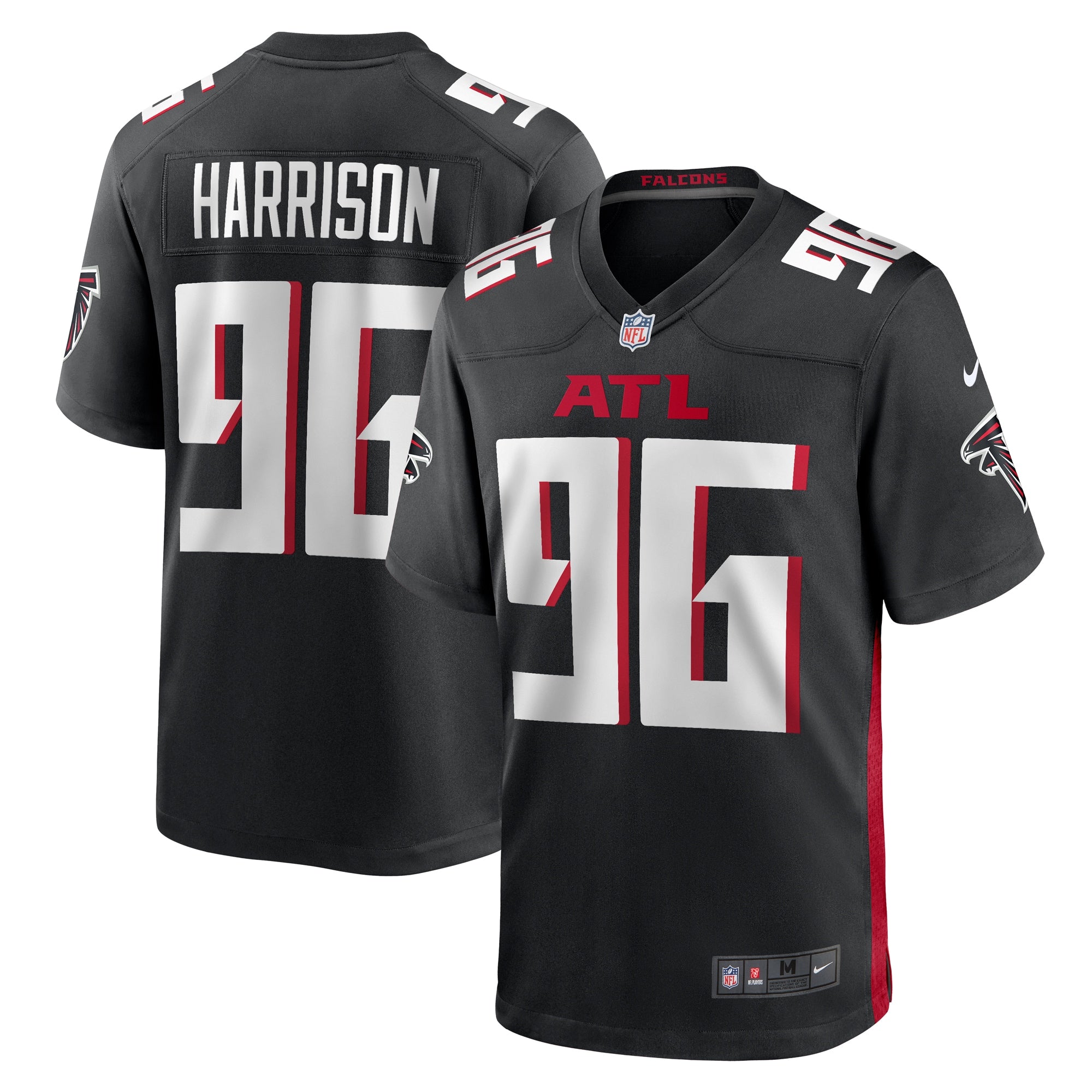 Zach Harrison Atlanta Falcons Team Game Jersey - Black | Stitched Football Jersey TJS1813