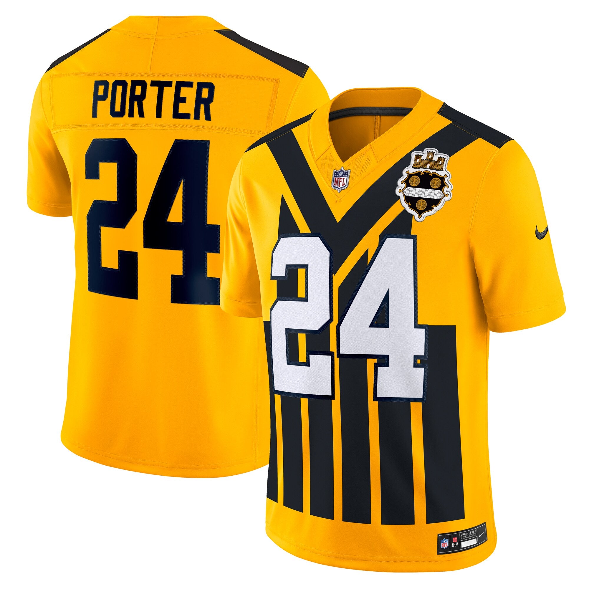 Joey Porter Jr. Pittsburgh Steelers Alternate 1933 Throwback Vapor F.U.S.E. Limited Jersey - Gold | Stitched Football Jersey TJS1730