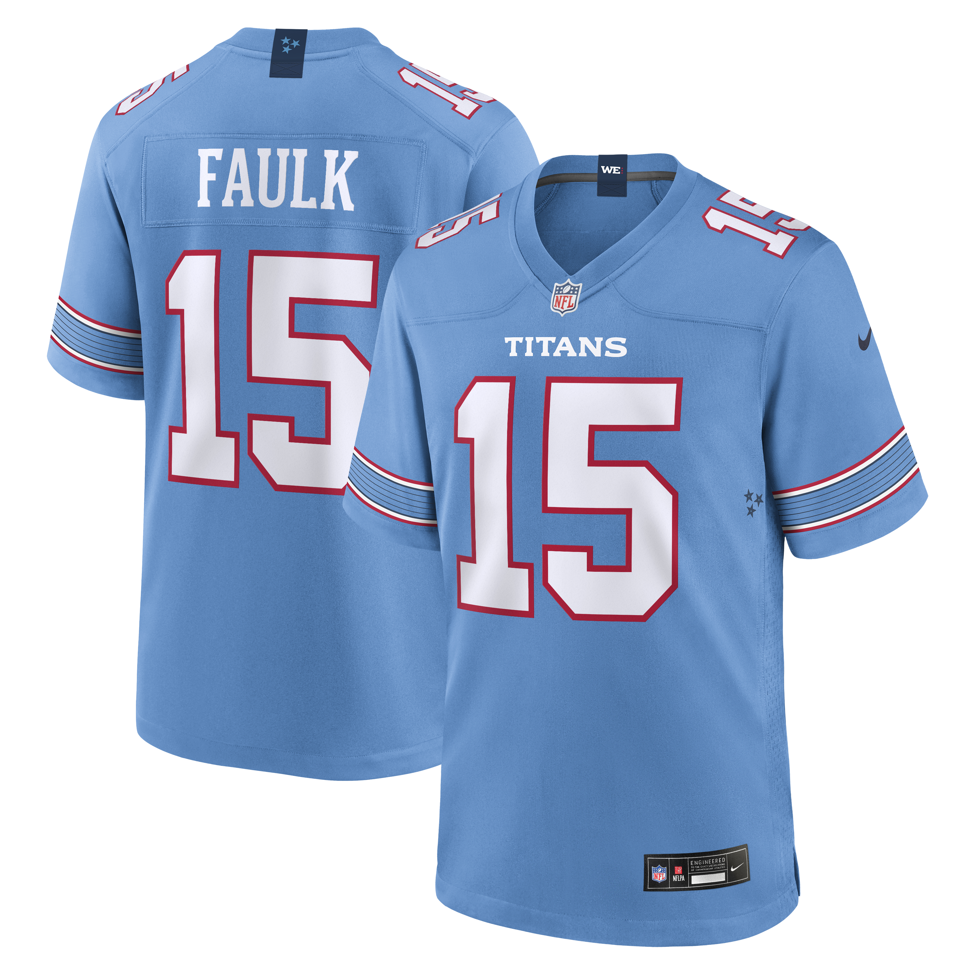 Keldric Faulk Tennessee Titans Team Game Jersey - Light Blue | Stitched Football Jersey TJS1756