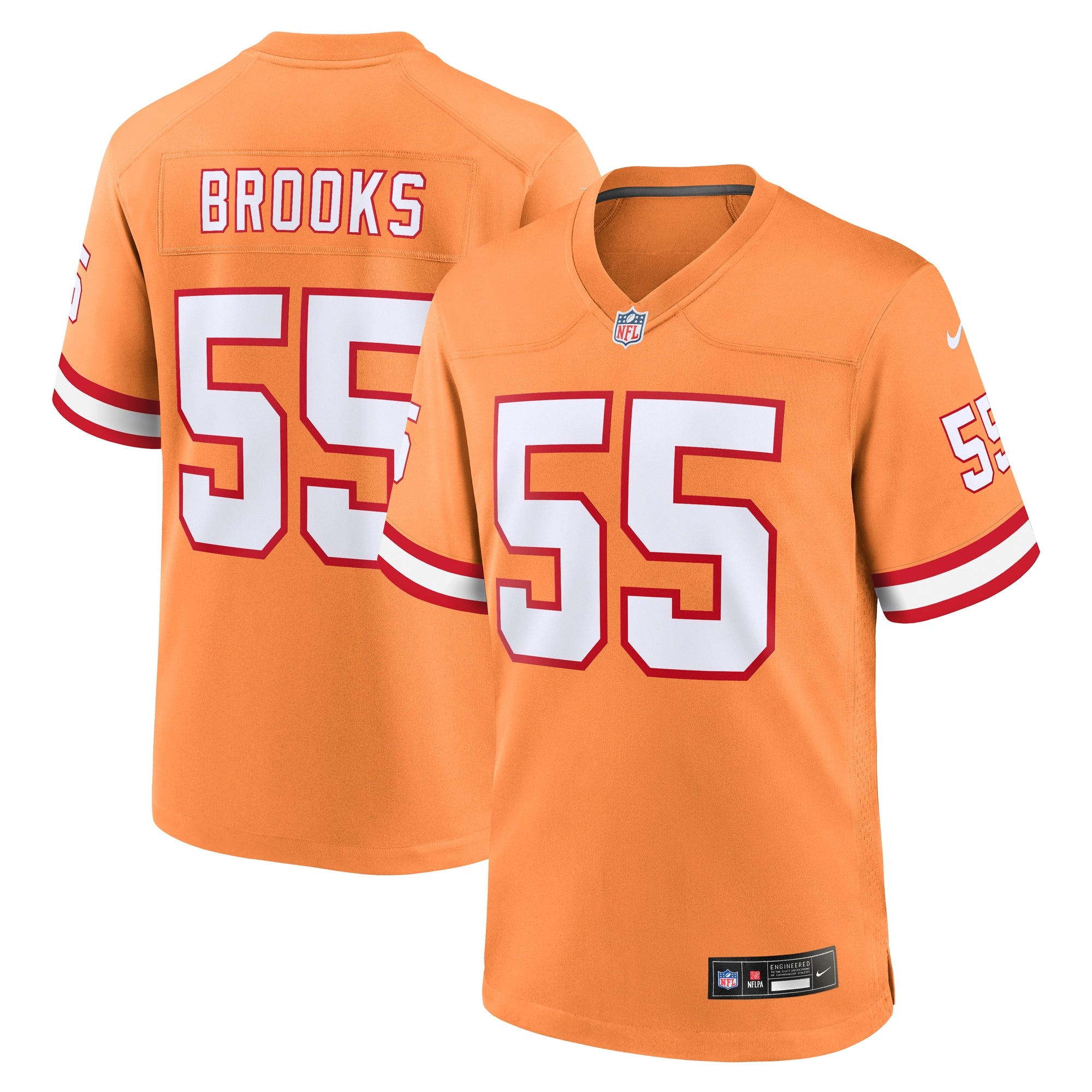 Derrick Brooks Tampa Bay Buccaneers Throwback Game Jersey - Orange | Stitched Football Jersey TJS1766
