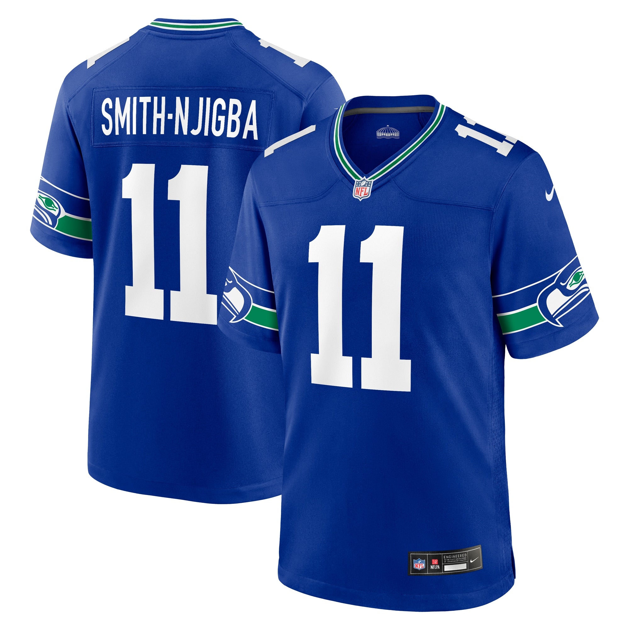 Jaxon Smith-Njigba Seattle Seahawks Throwback Player Game Jersey - Royal | Stitched Football Jersey TJS1867