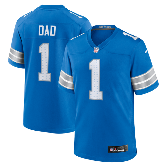 Number 1 Dad Detroit Lions Game Jersey - Blue | Stitched Football Jersey TJS1728