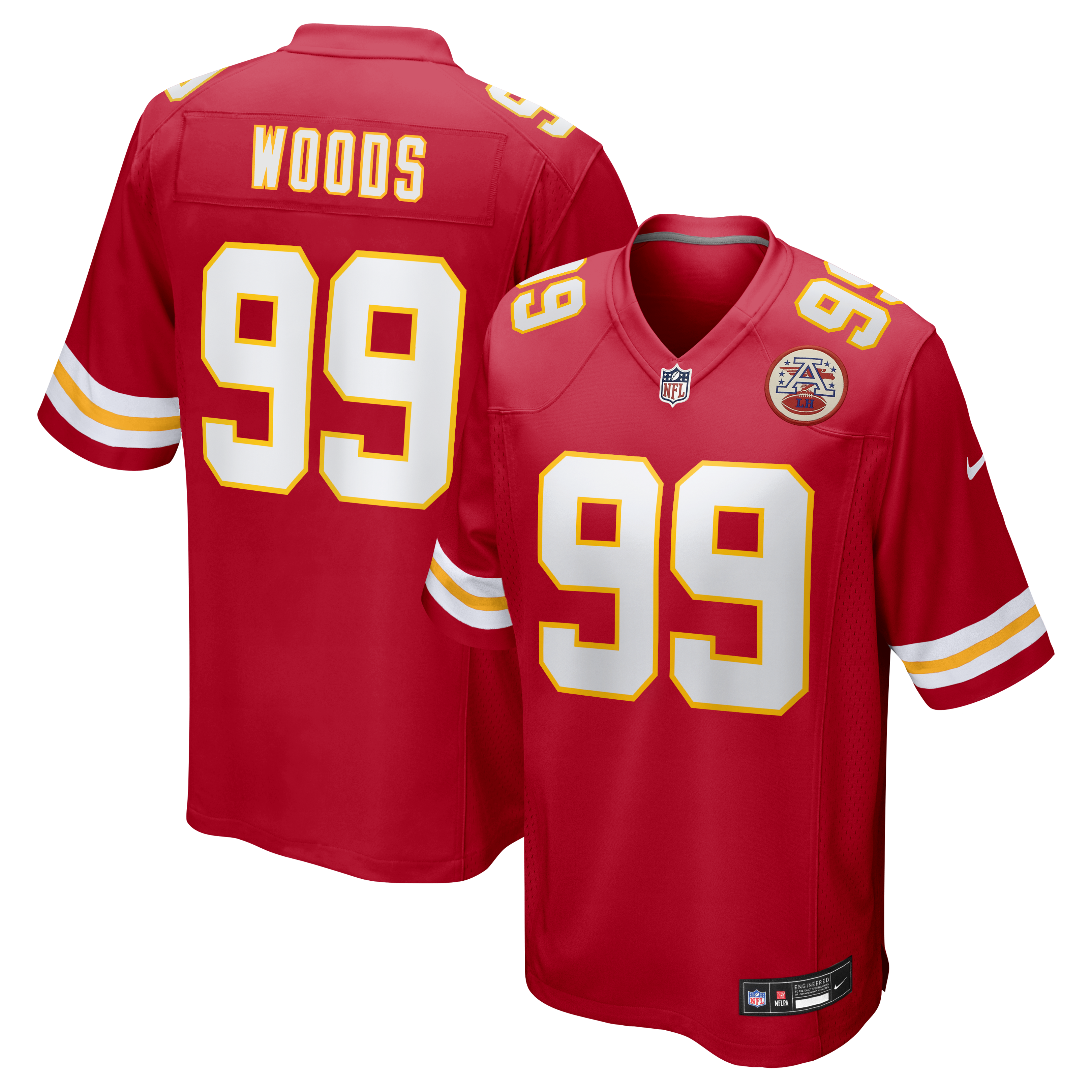 Peter Woods Kansas City Chiefs 2026 NFL Draft First Round Pick No. 29 Team Game Jersey - Red | Stitched Football Jersey TJS1786