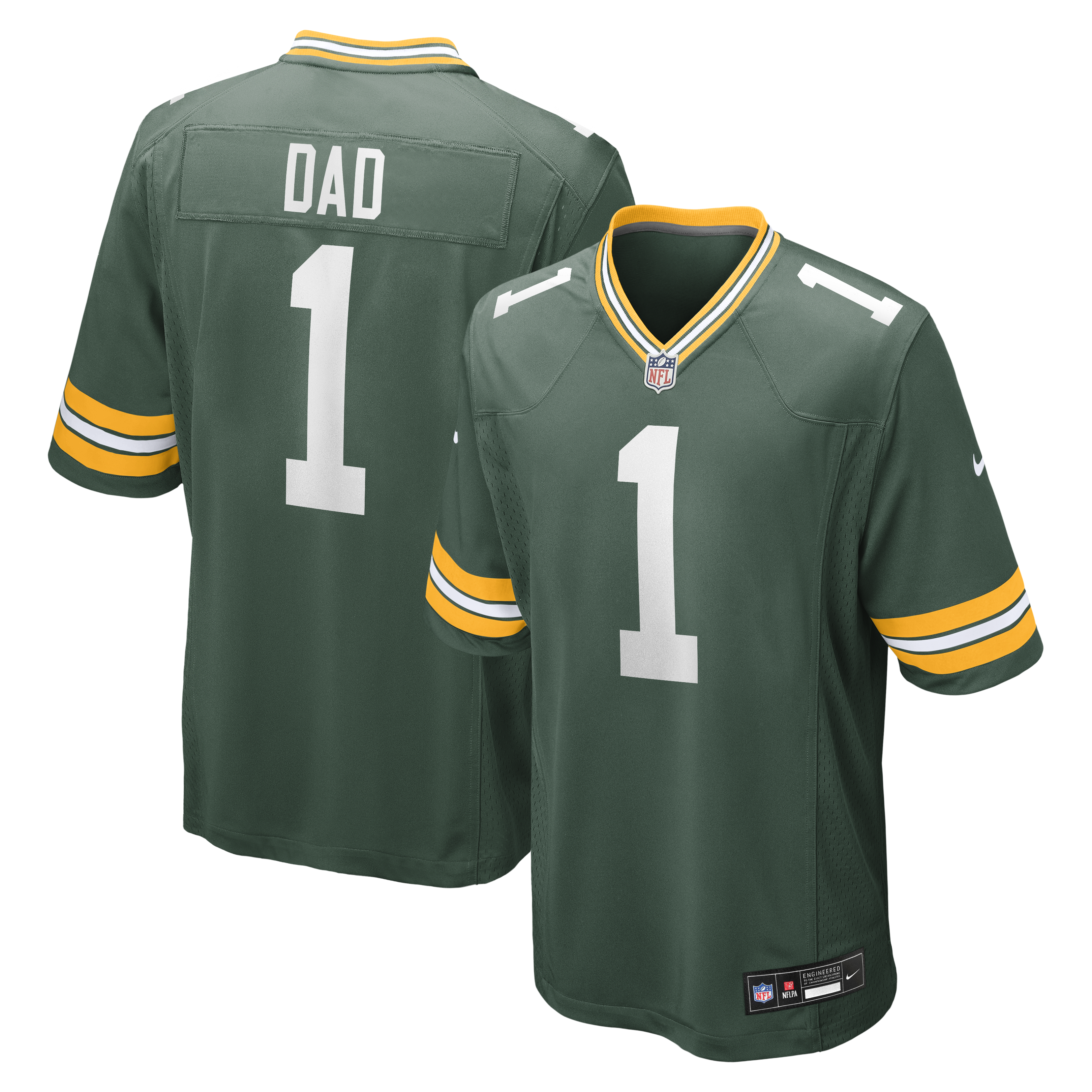 Number 1 Dad Green Bay Packers Game Jersey - Green | Stitched Football Jersey TJS1716