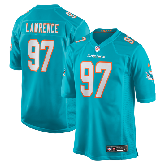 Rashard Lawrence Miami Dolphins Team Game Jersey - Aqua | Stitched Football Jersey TJS1787