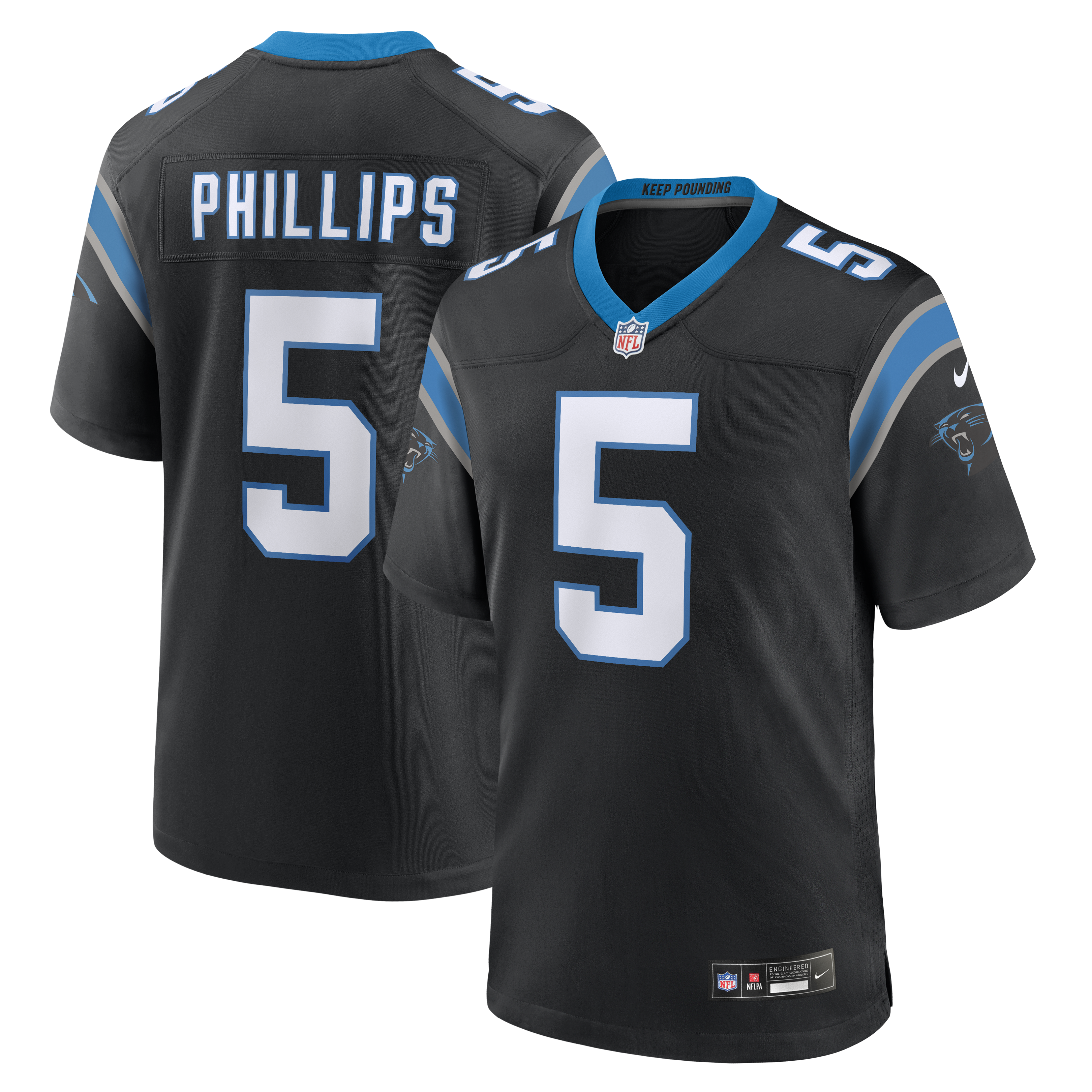 Jaelan Phillips Carolina Panthers Game Jersey - Black | Stitched Football Jersey TJS1758
