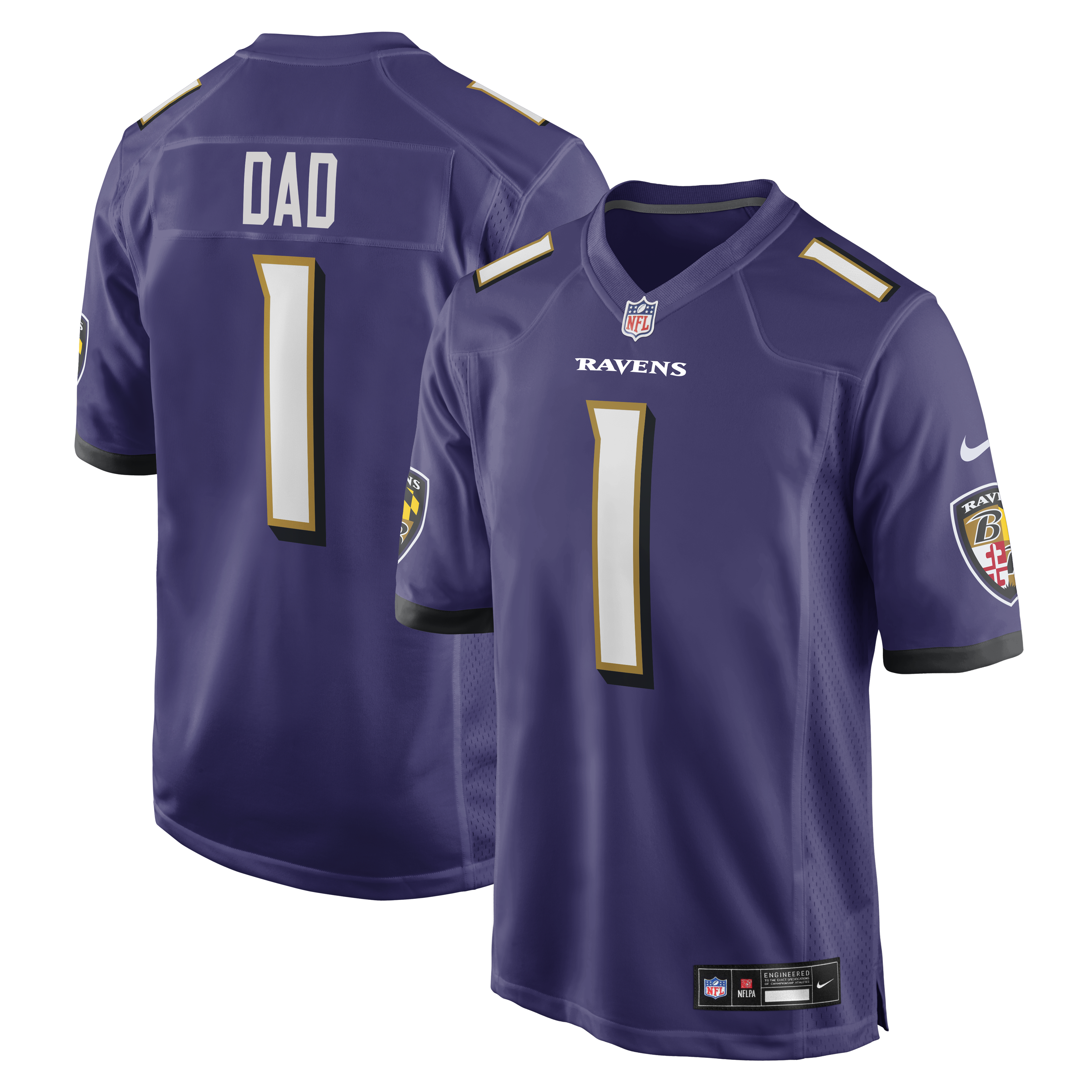 Number 1 Dad Baltimore Ravens Game Jersey - Purple | Stitched Football Jersey TJS2090