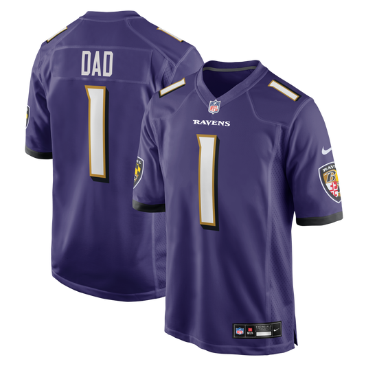 Number 1 Dad Baltimore Ravens Game Jersey - Purple | Stitched Football Jersey TJS2090