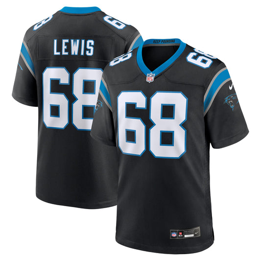 Damien Lewis Carolina Panthers Game Jersey - Black | Stitched Football Jersey TJS2052