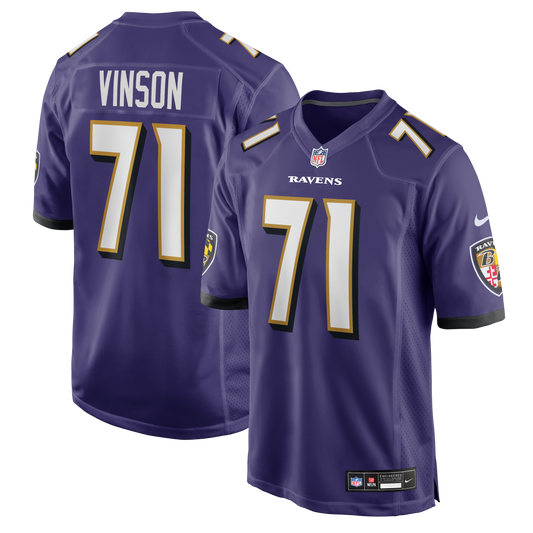 Carson Vinson Baltimore Ravens Team Game Jersey - Purple | Stitched Football Jersey TJS2093