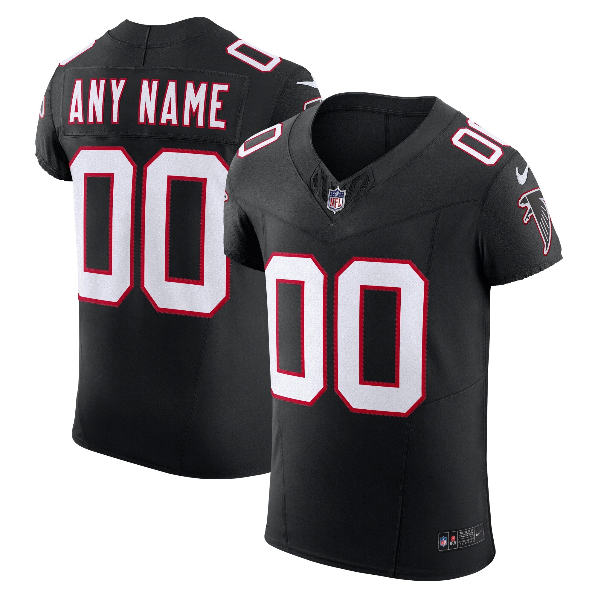 Atlanta Falcons Vapor F.U.S.E. Elite Custom Jersey - Black | Stitched Football Jersey TJS2072