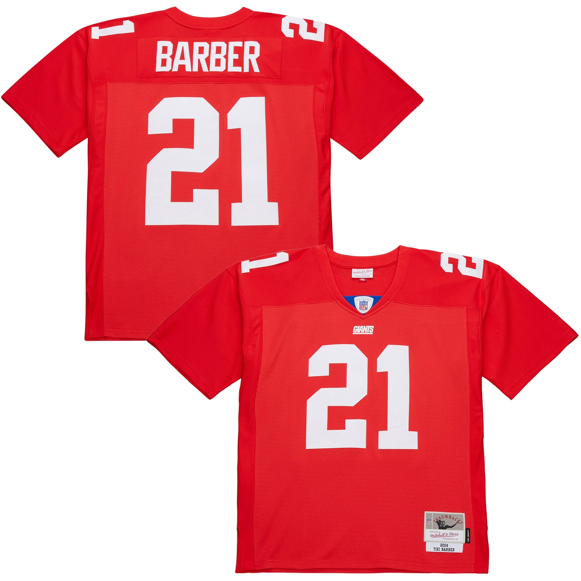 Tiki Barber New York Giants M & N 2004 Legacy Replica Jersey - Red | Stitched Football Jersey TJS2026